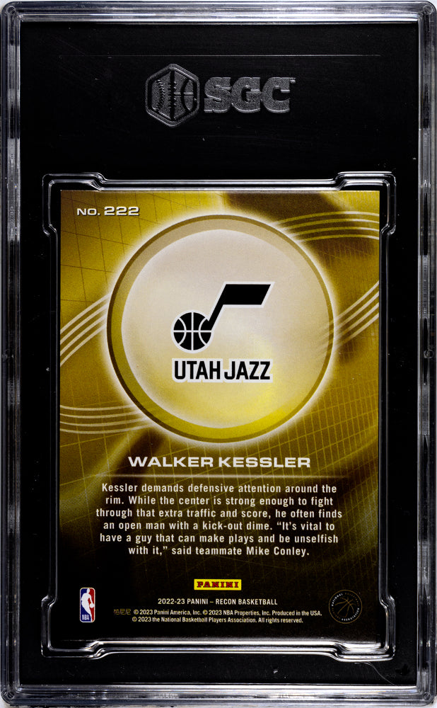 2022-23 Panini Recon Walker Kessler #222 Holo Orange 13/17 Basketball SGC 9.5