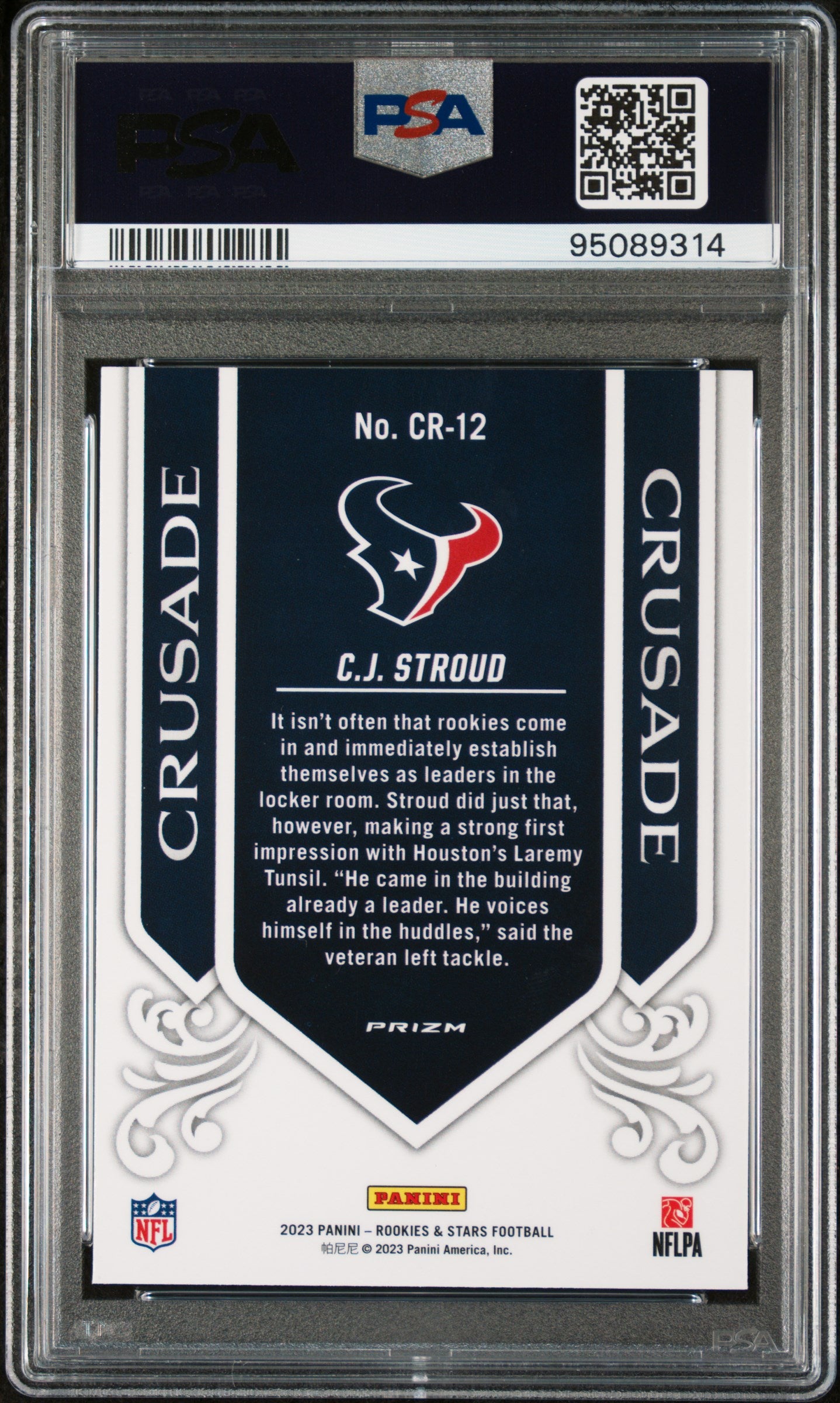 2023 Panini Rookies & Stars Crusade CJ Stroud #CR12 Longevity Football PSA 10