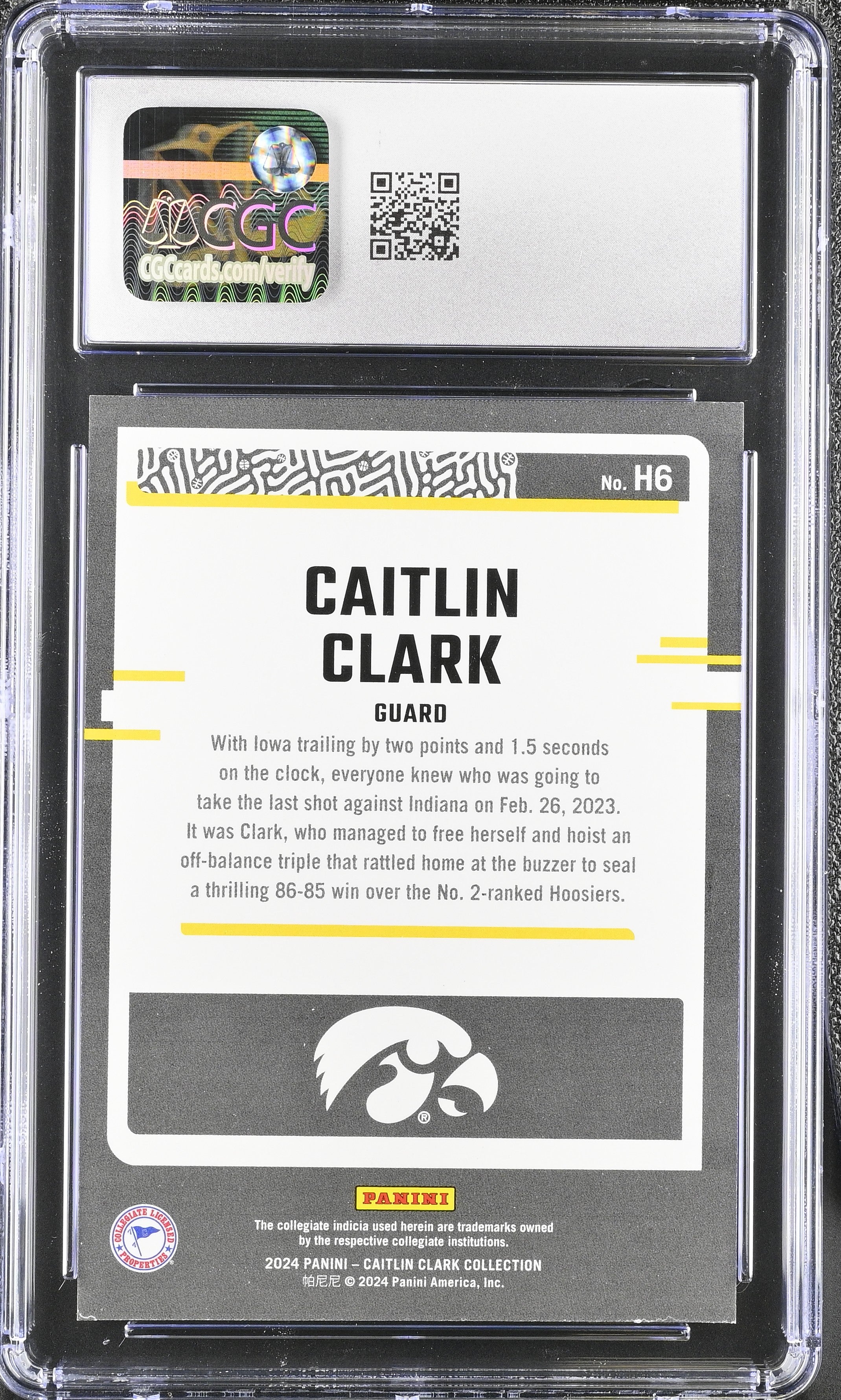 2024 Panini Caitlin Clark Collection Caitlin Clark #H6 Target Exclusive CGC 8.5