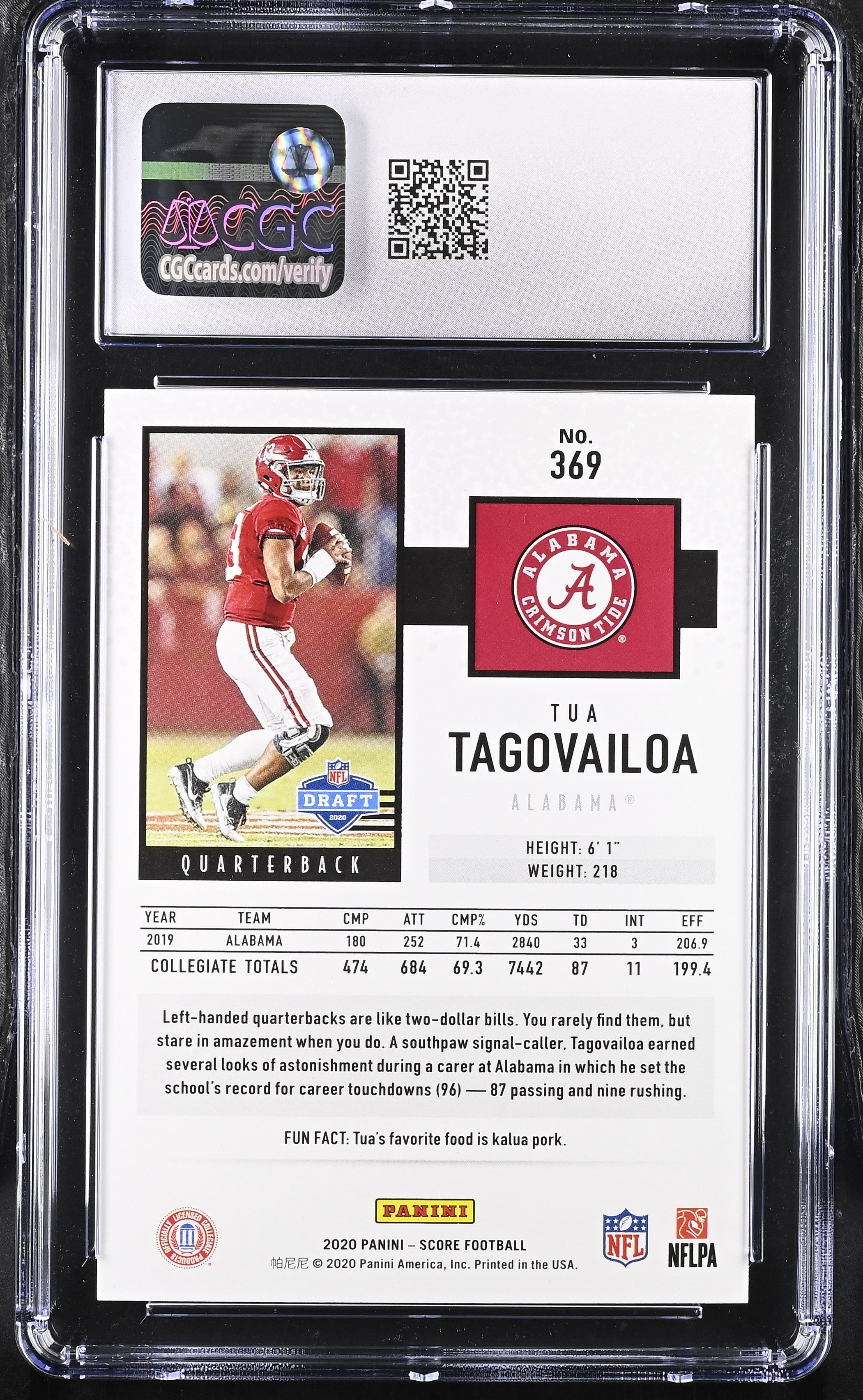 2020 Score Tua Tagovailoa #369 Football CGC 10