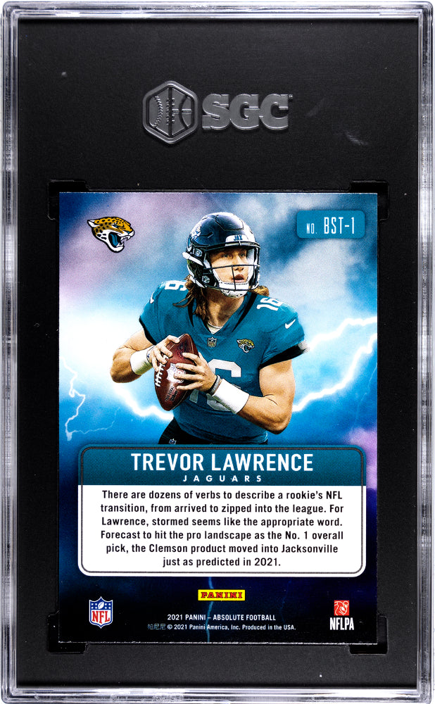 2021 Panini Absolute Trevor Lawrence #BST-1 By Storm Football SGC 9