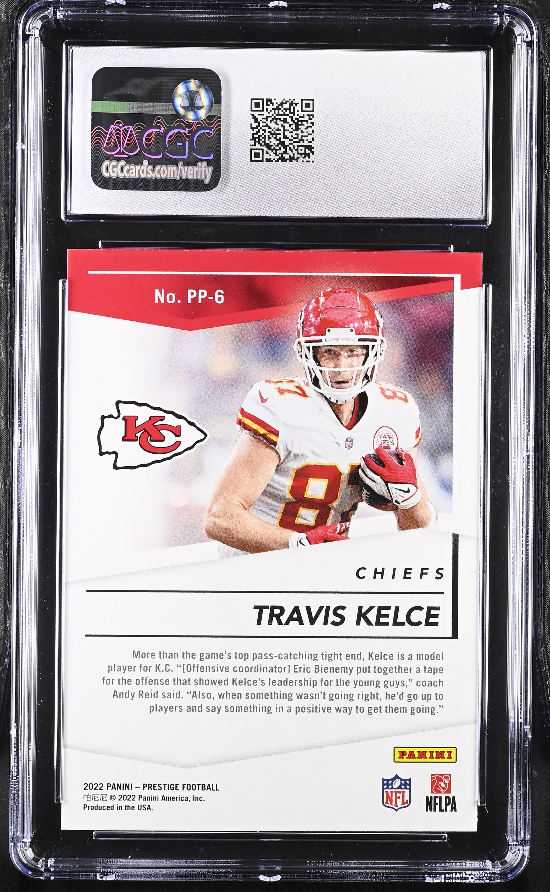 2022 Prestige Travis Kelce #PP-6 Prestigious Pros Football CGC 10