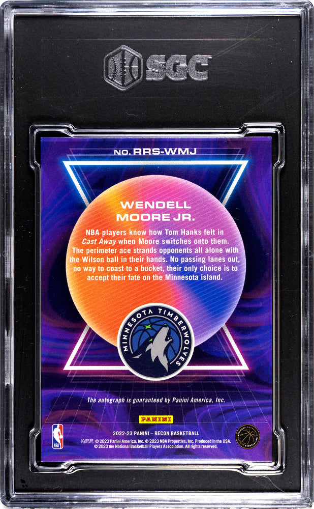 2022-23 Panini Recon Wendell Moore JR. #RRS-WMJ Rookie Recon Sigs. Red SGC 9.5