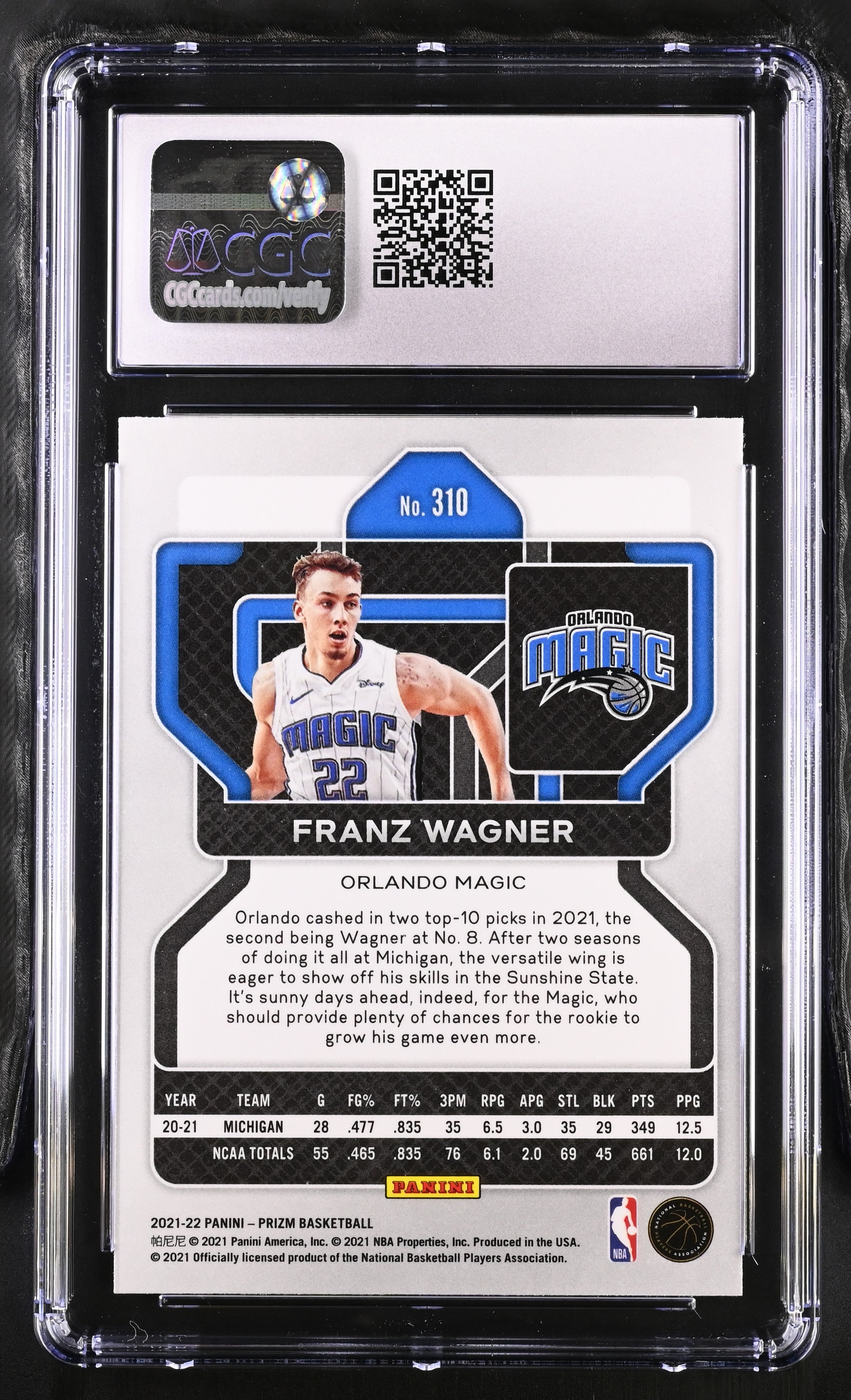 2021 Prizm Franz Wagner #310 Basketball CGC 9