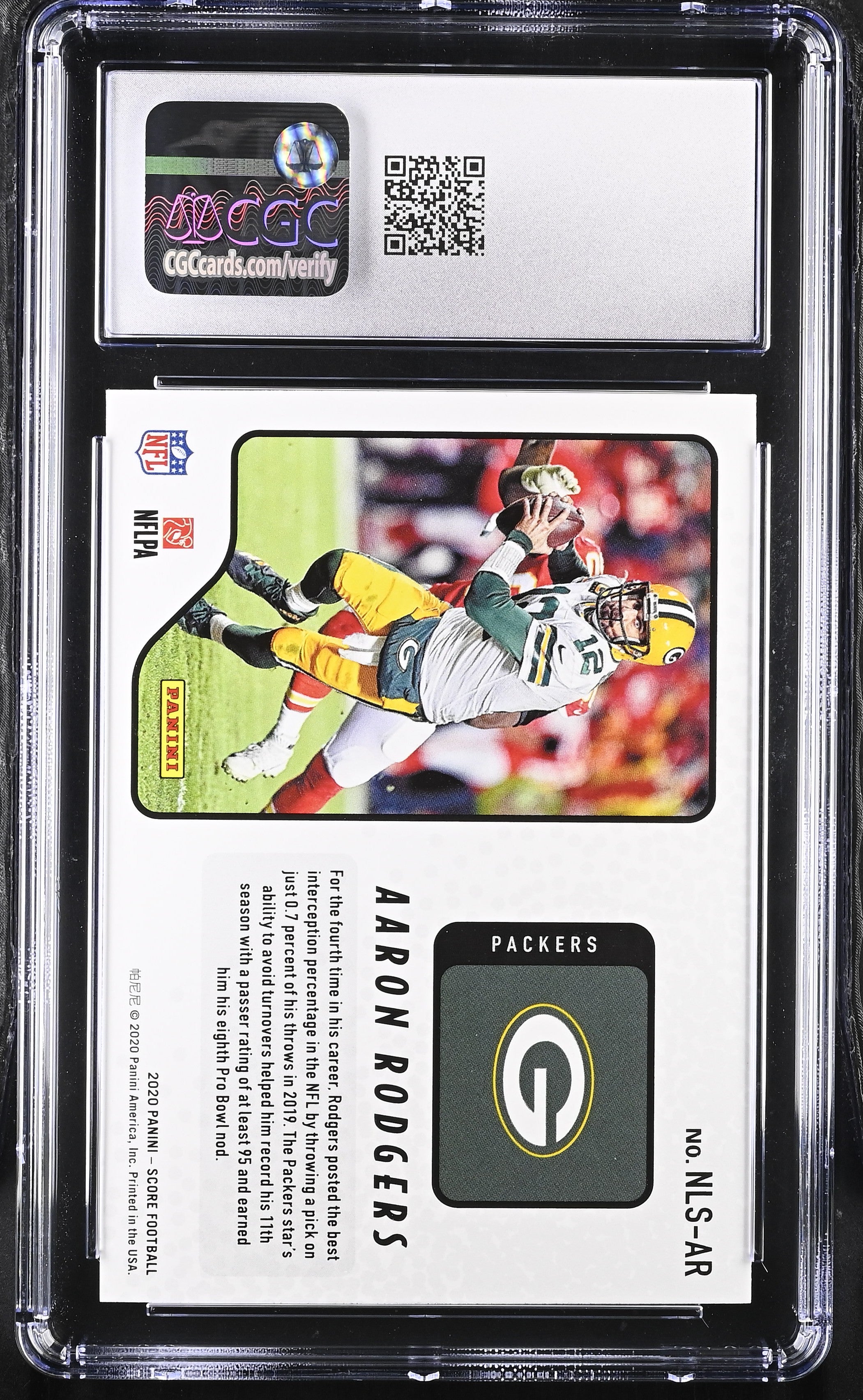 2020 Score Aaron Rodgers #NLS-AR Gold Next Level Stats Football CGC 10