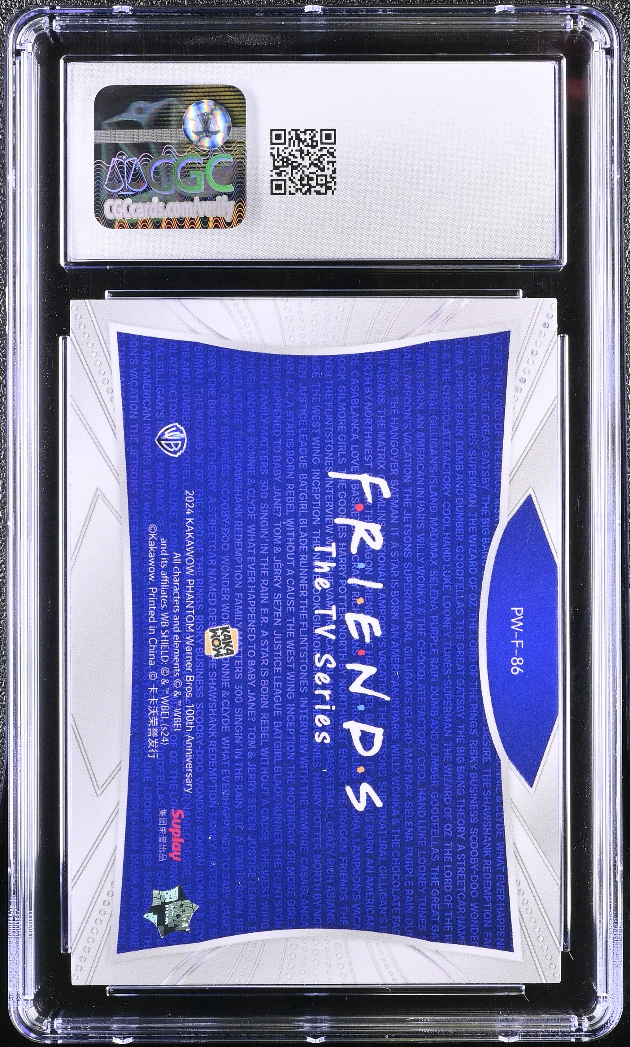 2024 Kakawow Warner Bros. 100 Friends #PW-F-86 Final Frames CGC 9
