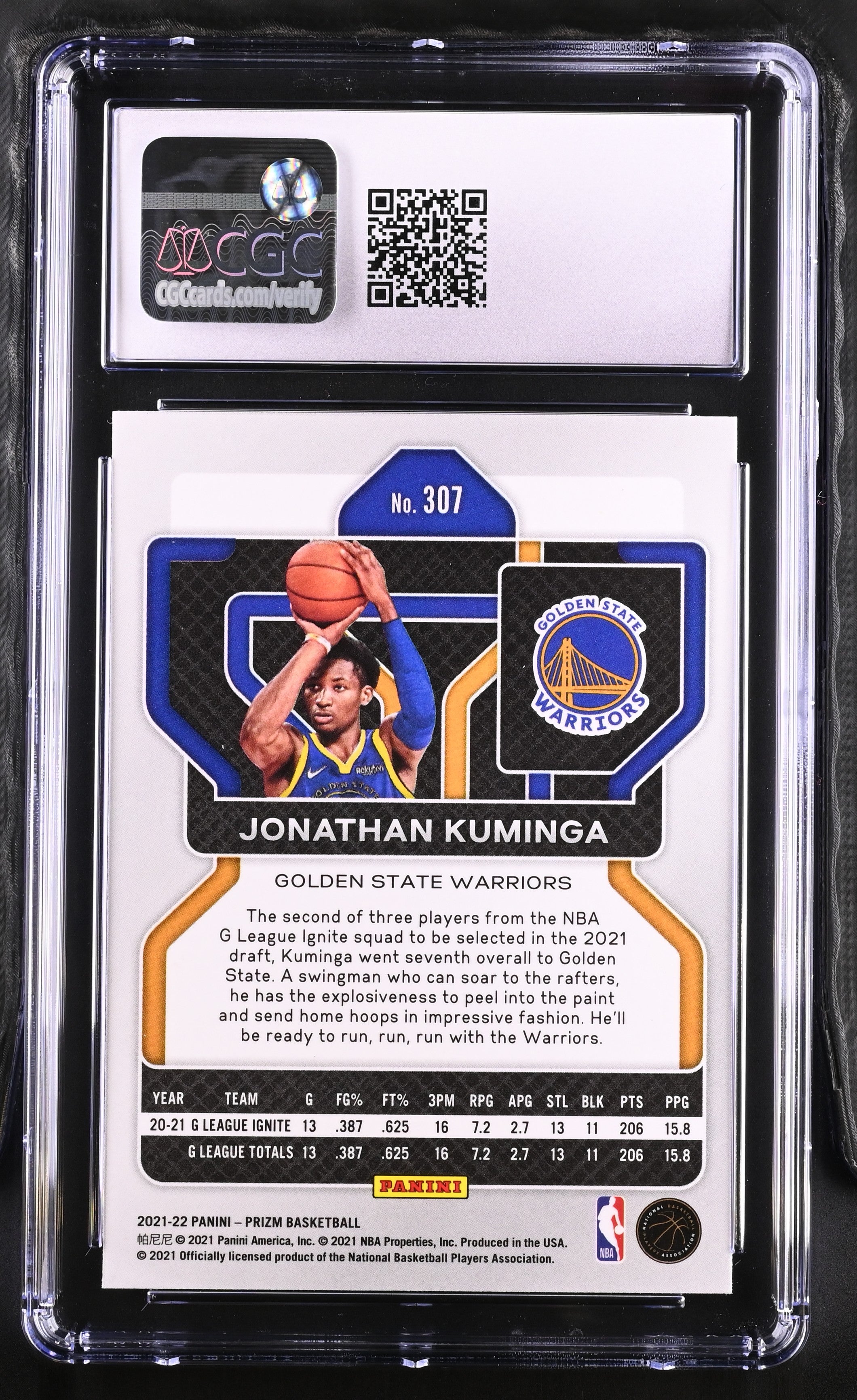 2021 Prizm Jonathan Kuminga #307 Basketball CGC 5