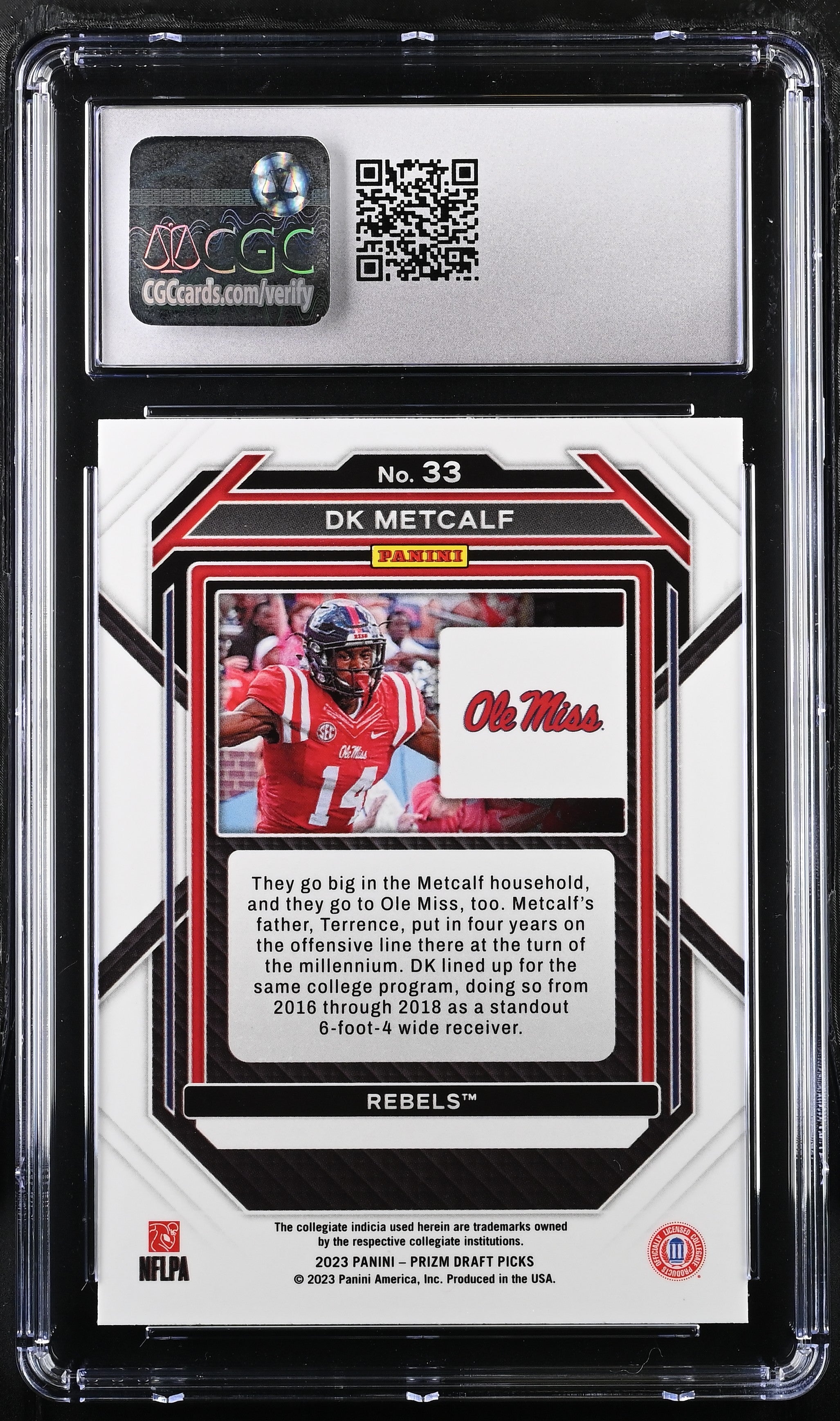 2023 Prizm Draft Picks DK Metcalf #33 Football CGC 9