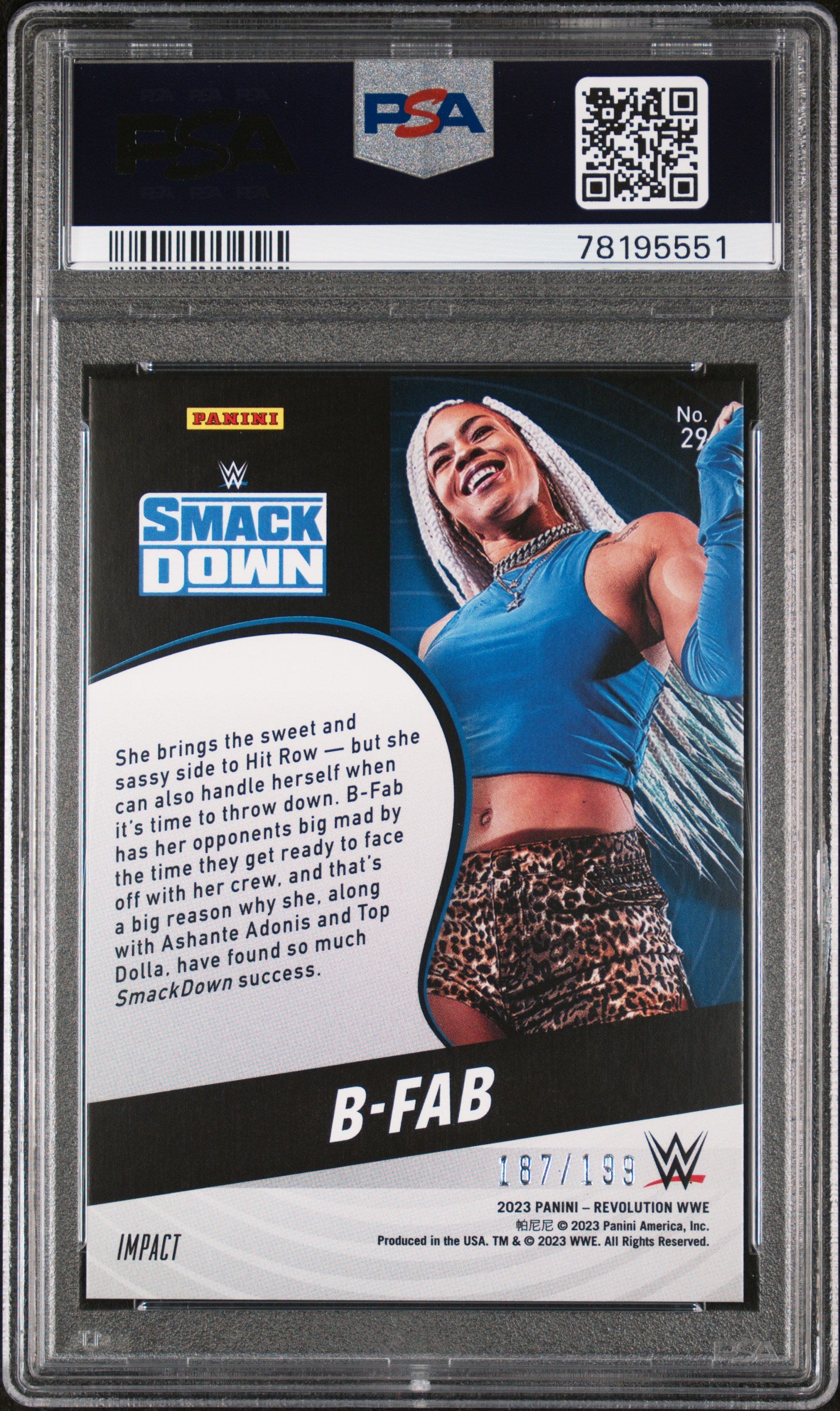 2023 Panini Revolution WWE B-Fab #29 Impact Boxing/Wrestling PSA 10