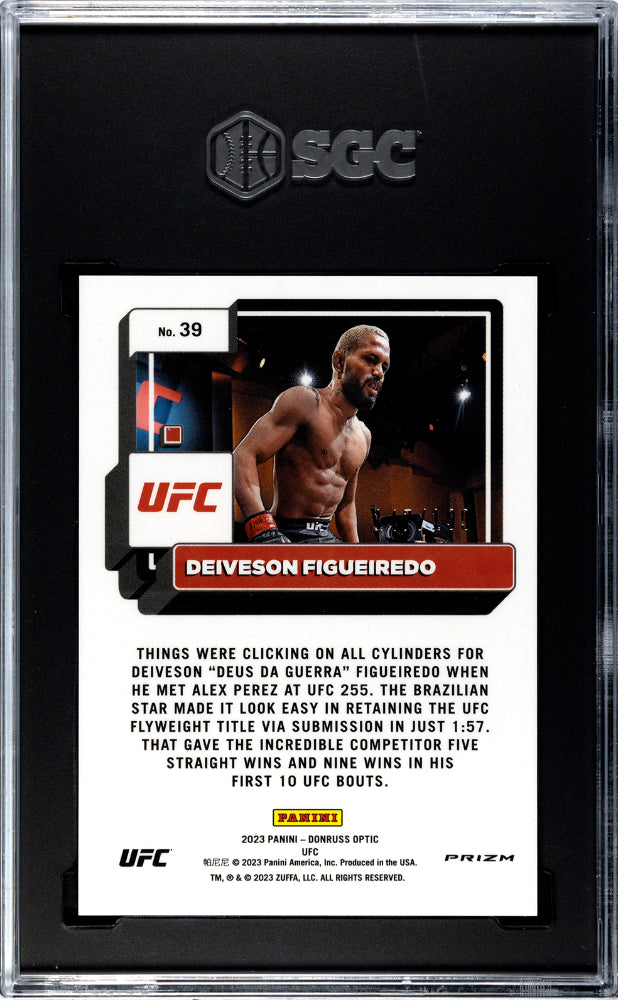 2023 Donruss Optic Ufc Deiveson Figueiredo #39 Red Prizm MMA SGC 10