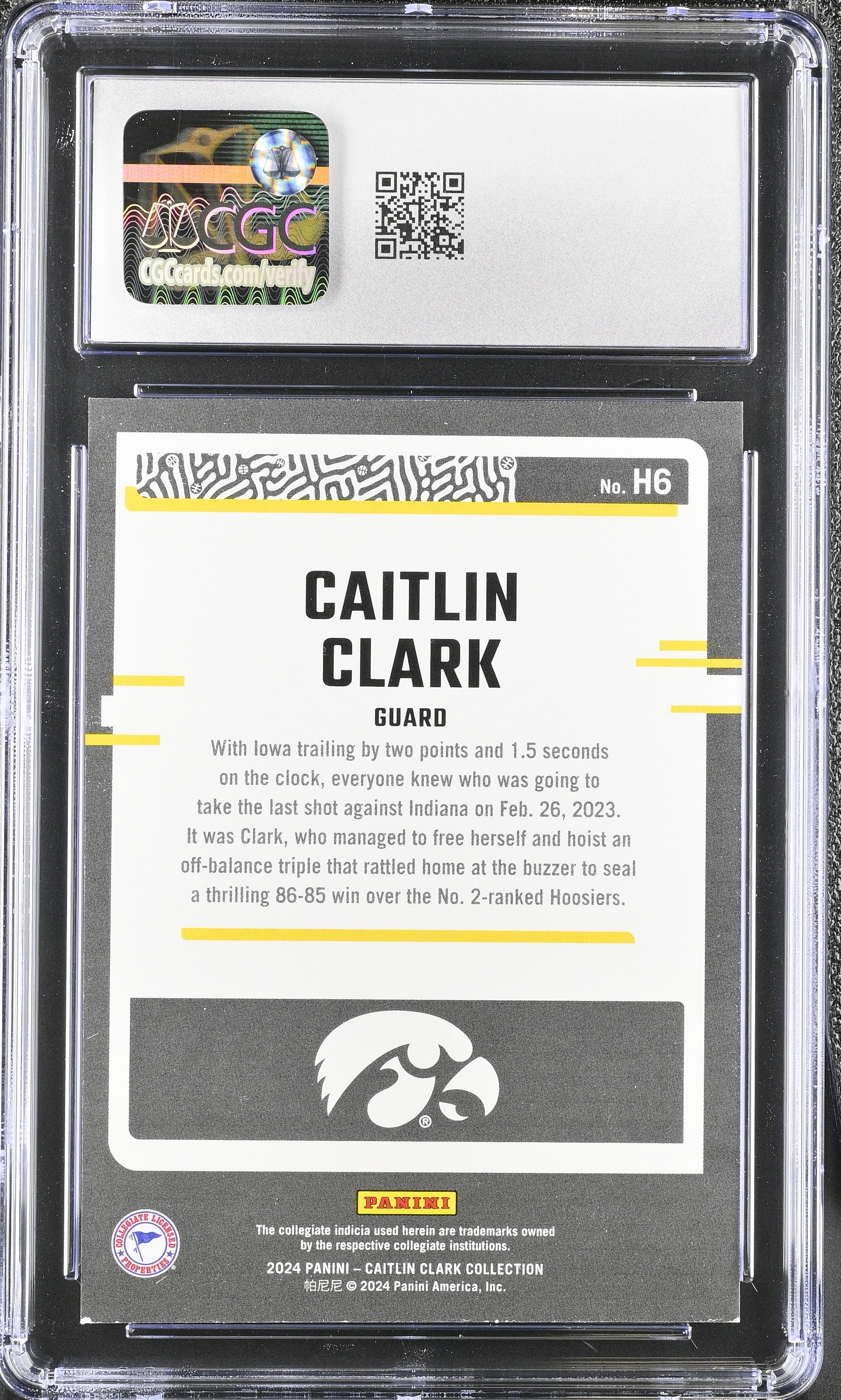 2024 Panini Caitlin Clark Collection #H6 Target Exclusive Highlights  CGC 8.5