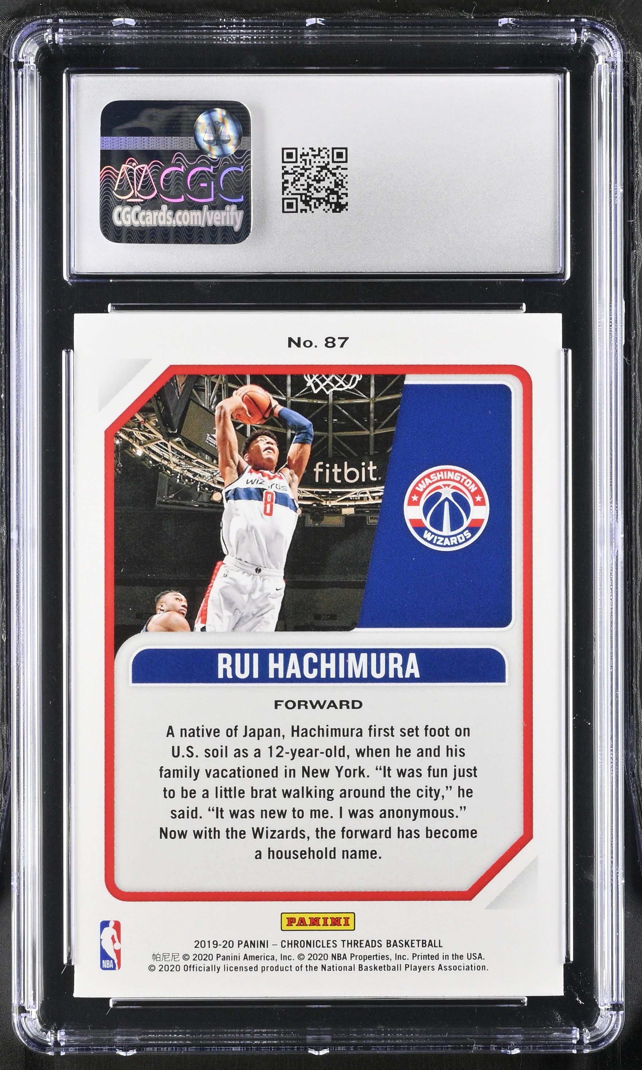 2019-20 Panini Chronicles Rui Hachimura #87 Basketball CGC 10