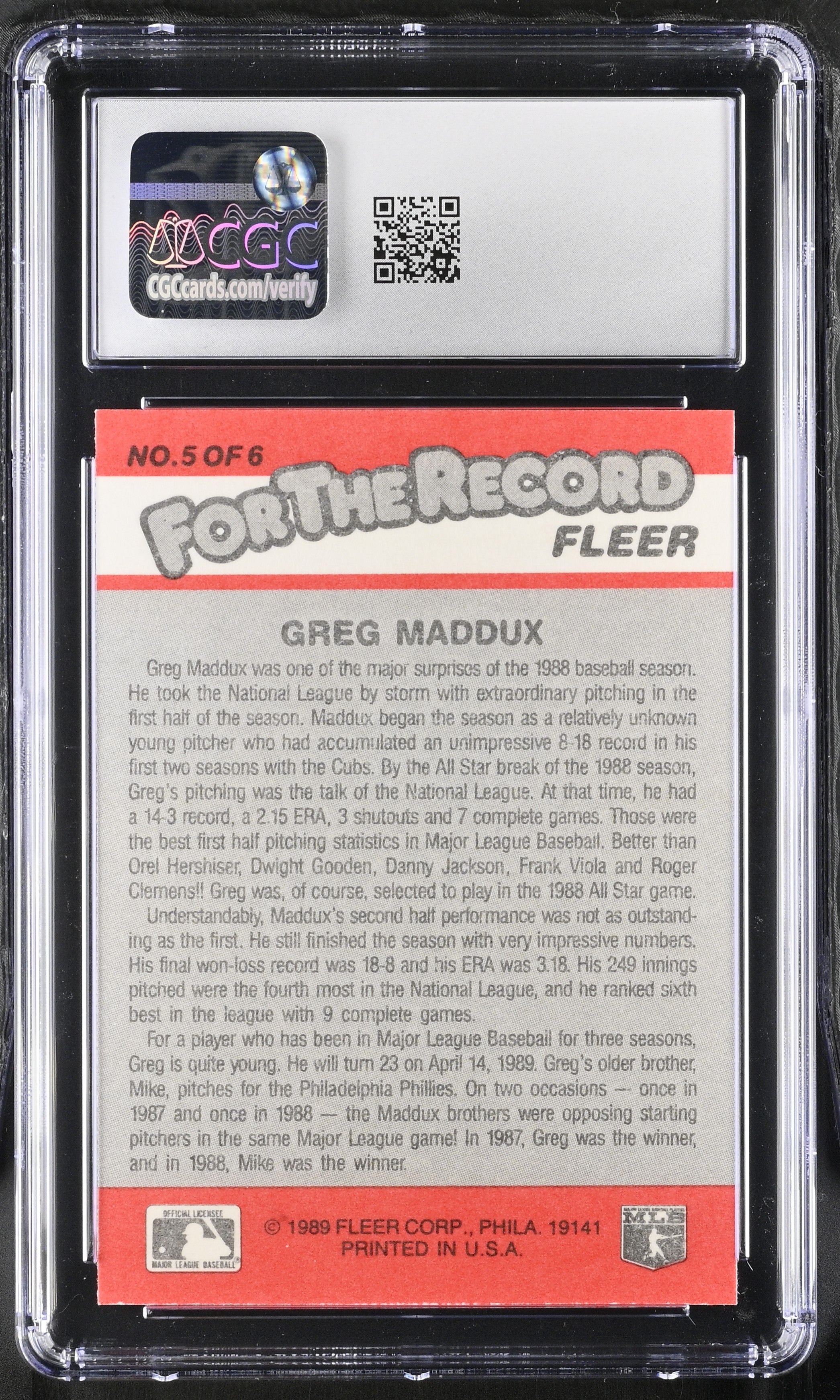 2023 Topps Athletes Unlimited Greg Maddux #5 Baseball CGC 9