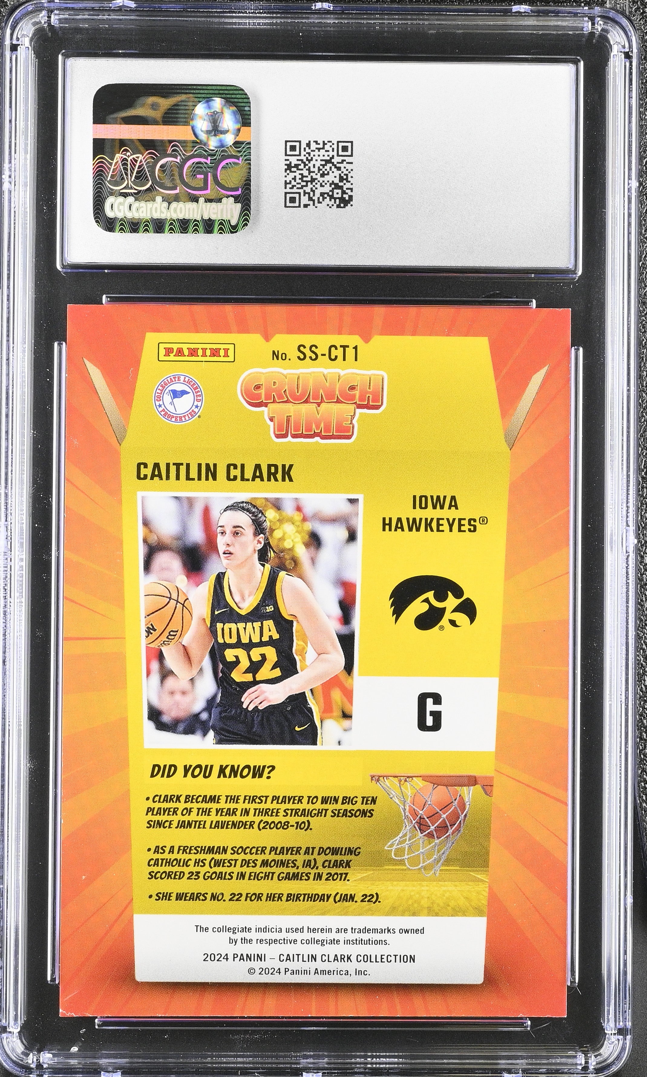 2024 Panini Caitlin Clark Collection #SS-CT1 Target Ex Crunch Time CGC 8.5