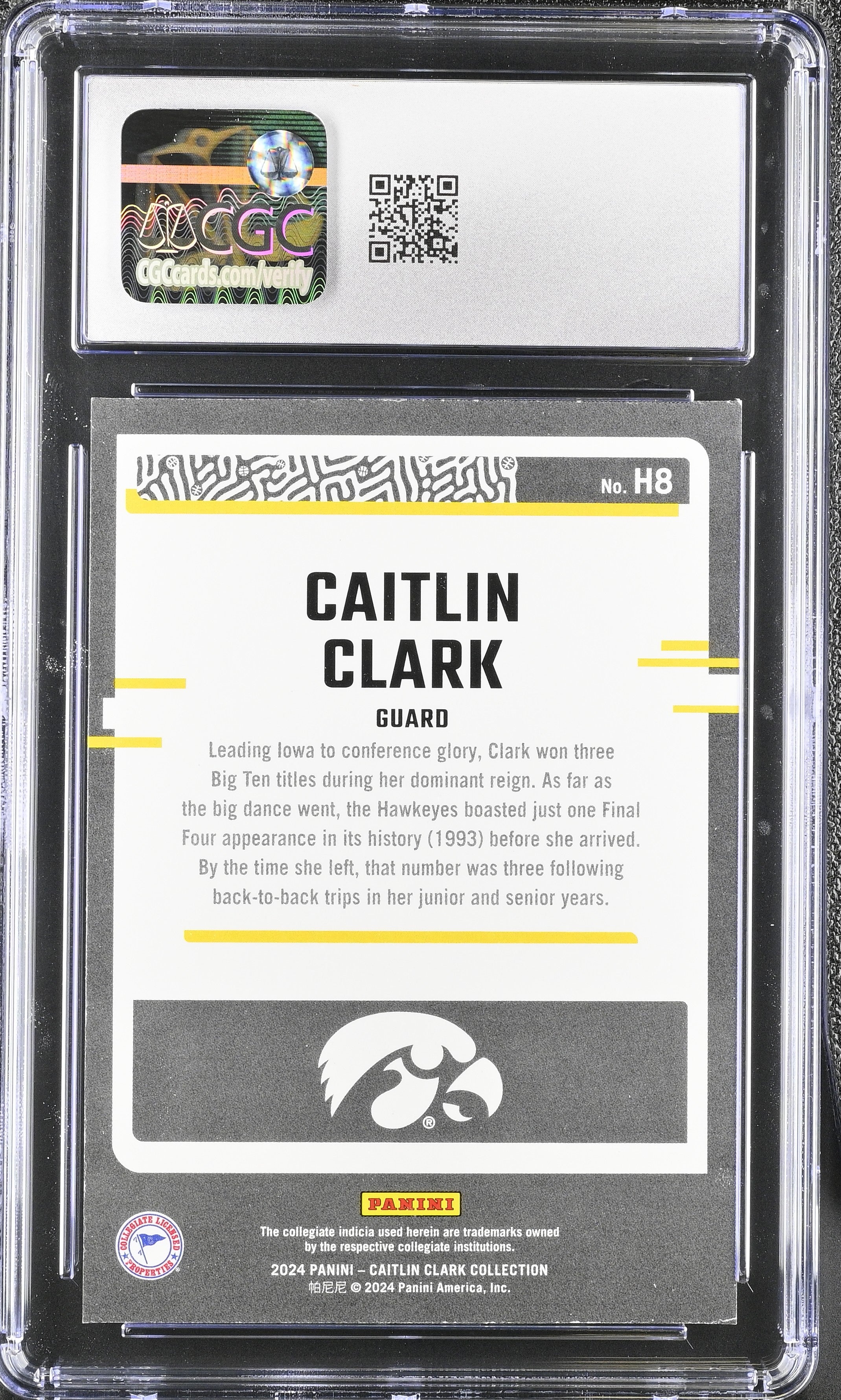 2024 Panini Caitlin Clark Collection Caitlin Clark #H8 Highlights CGC 8.5