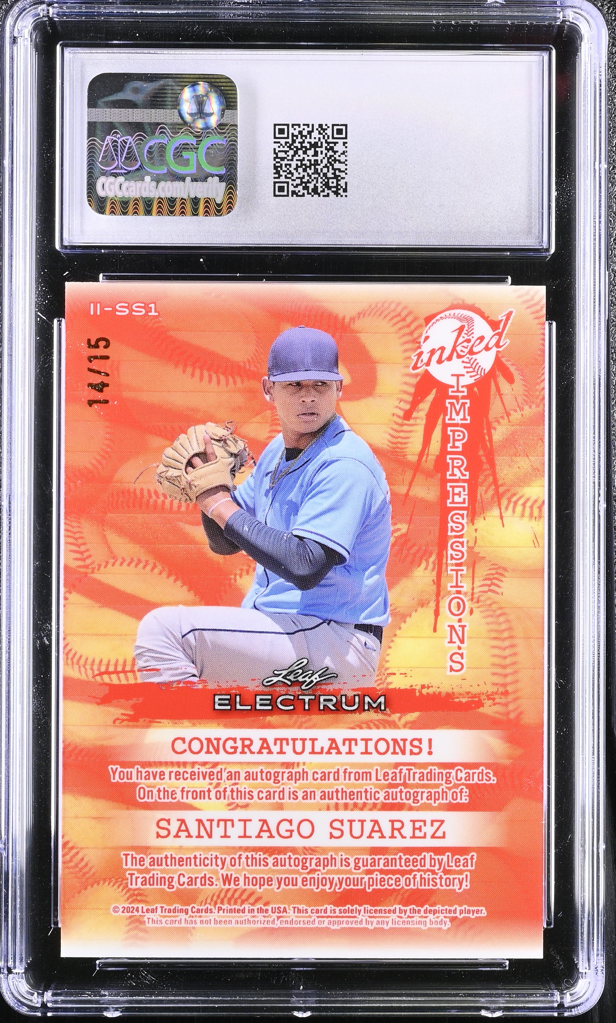 2024 Electrum Santiago Suarez #II-SS1 Green 14/15 Baseball CGC 9