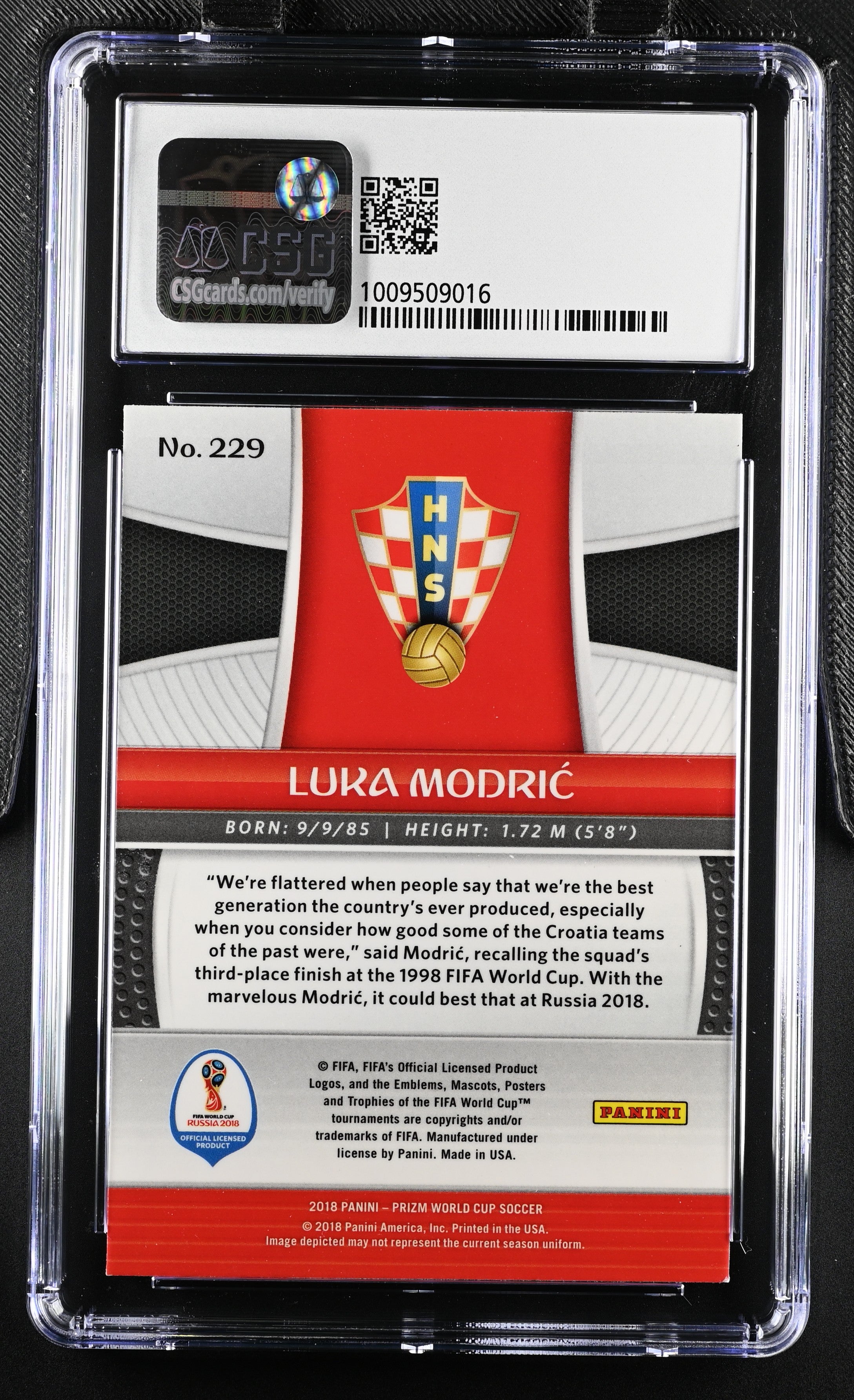 2018 Prizm World Cup Luka Modric #229 Soccer CGC 9