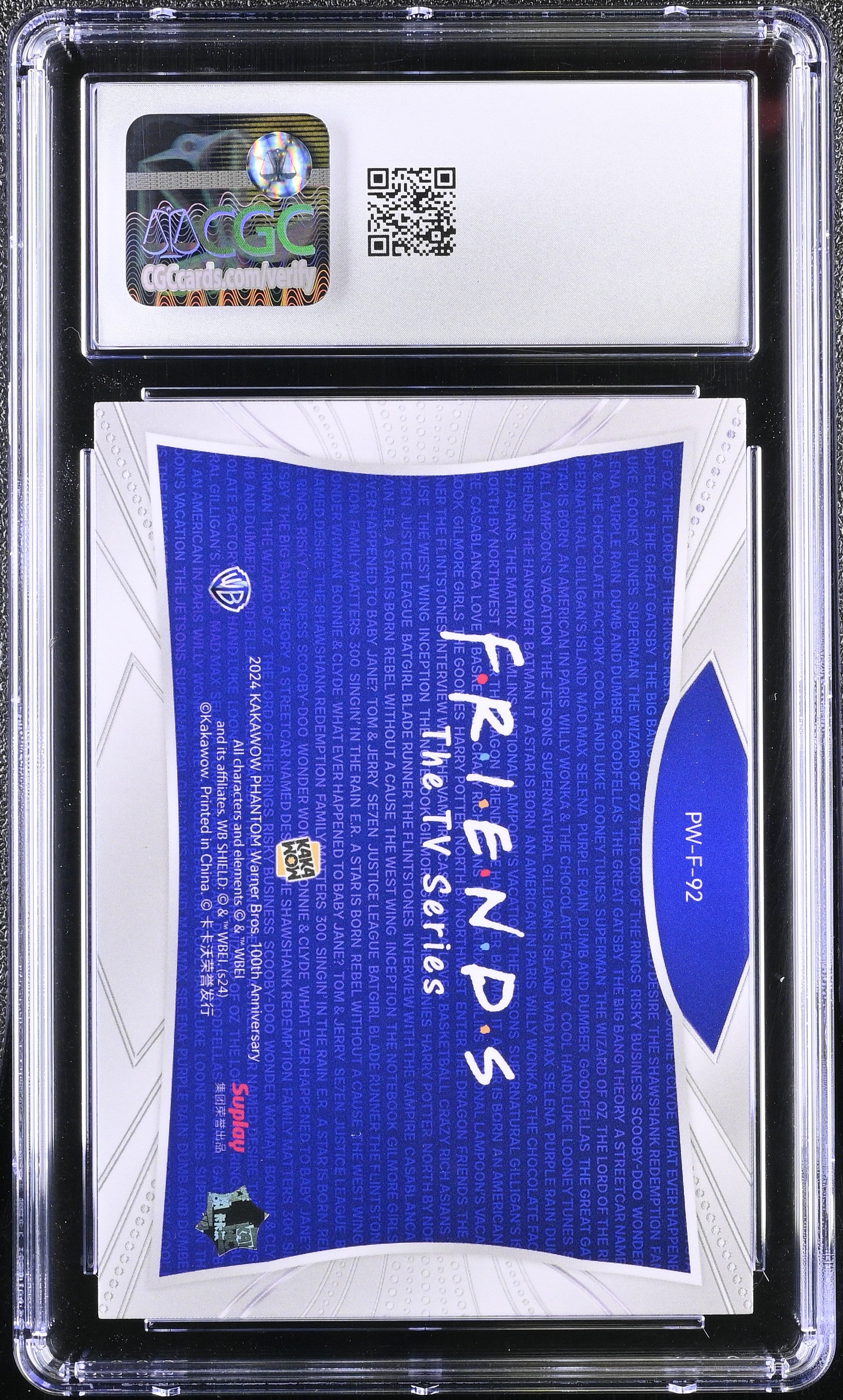2024 Kakawow Warner Bros. 100 Friends #PW-F-92 Final Frames CGC 10