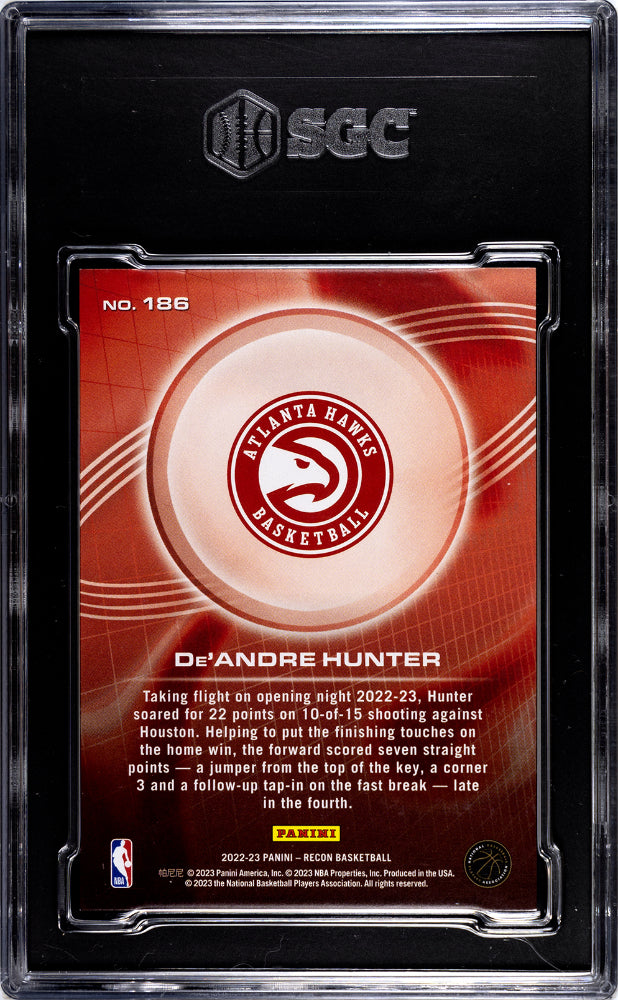 2022-23 Panini Recon De'andre Hunter #186 Holo Orange 11/17 Basketball SGC 9.5