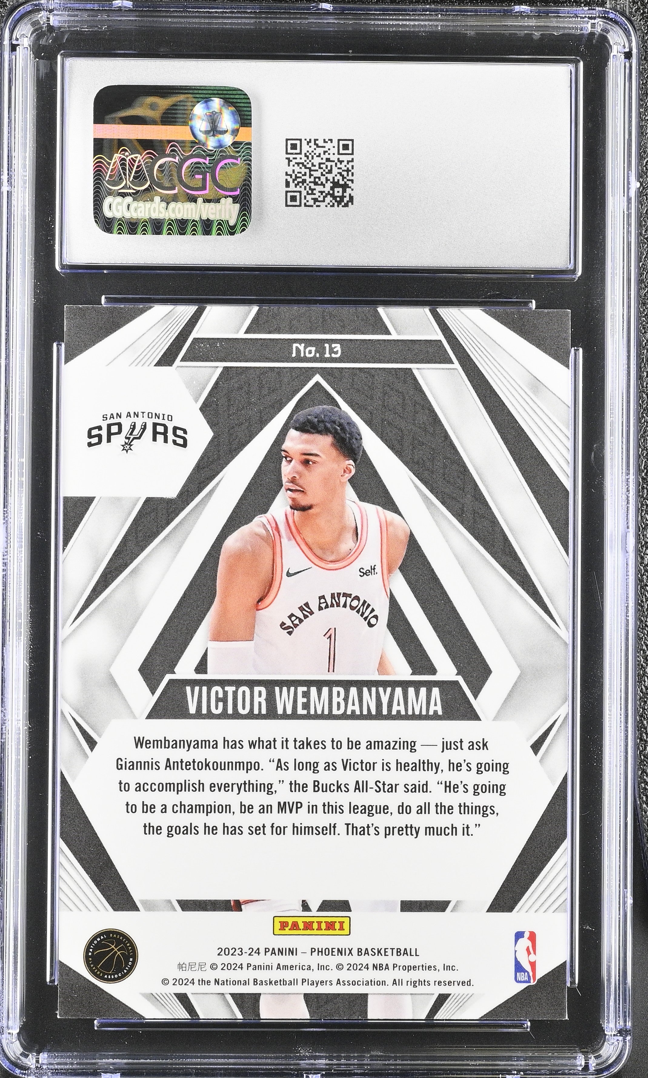 2023-24 Panini Phoenix Victor Wembanyama #13 Paragon Basketball CGC 9