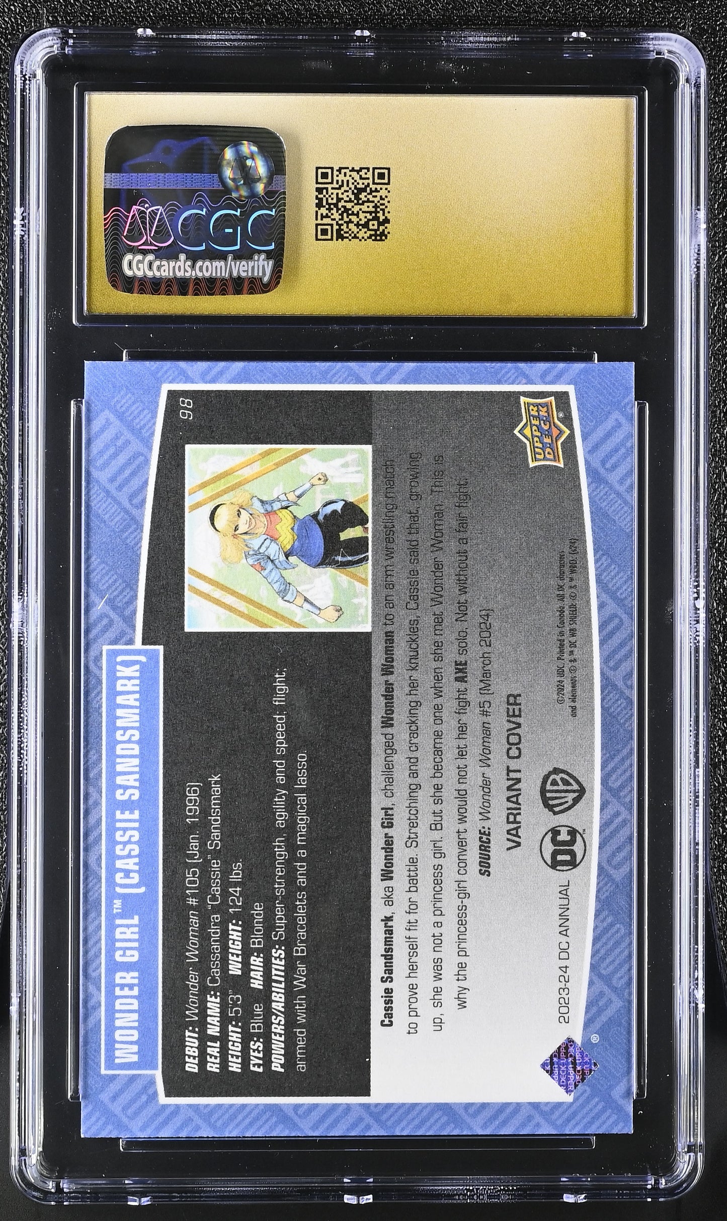 2025 Upper Deck DC Annual 2023-24 Wonder Girl #98 Variant Cover DCC CGC 10