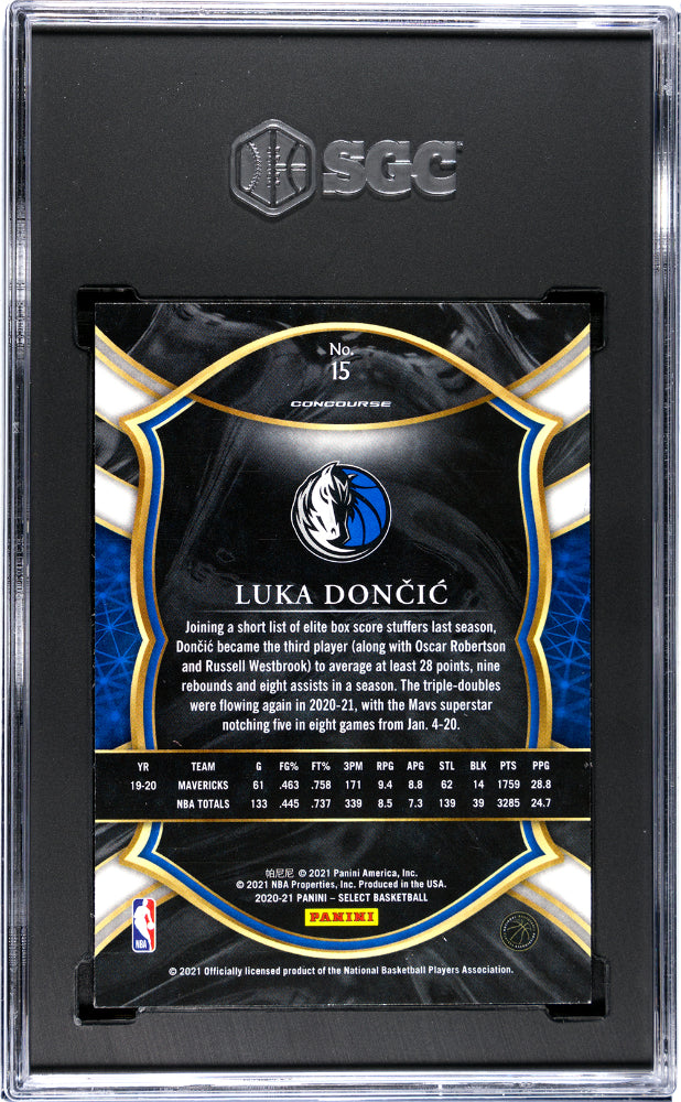 2020 Panini Select Luka Doncic #15 Blue Retail Basketball SGC 9