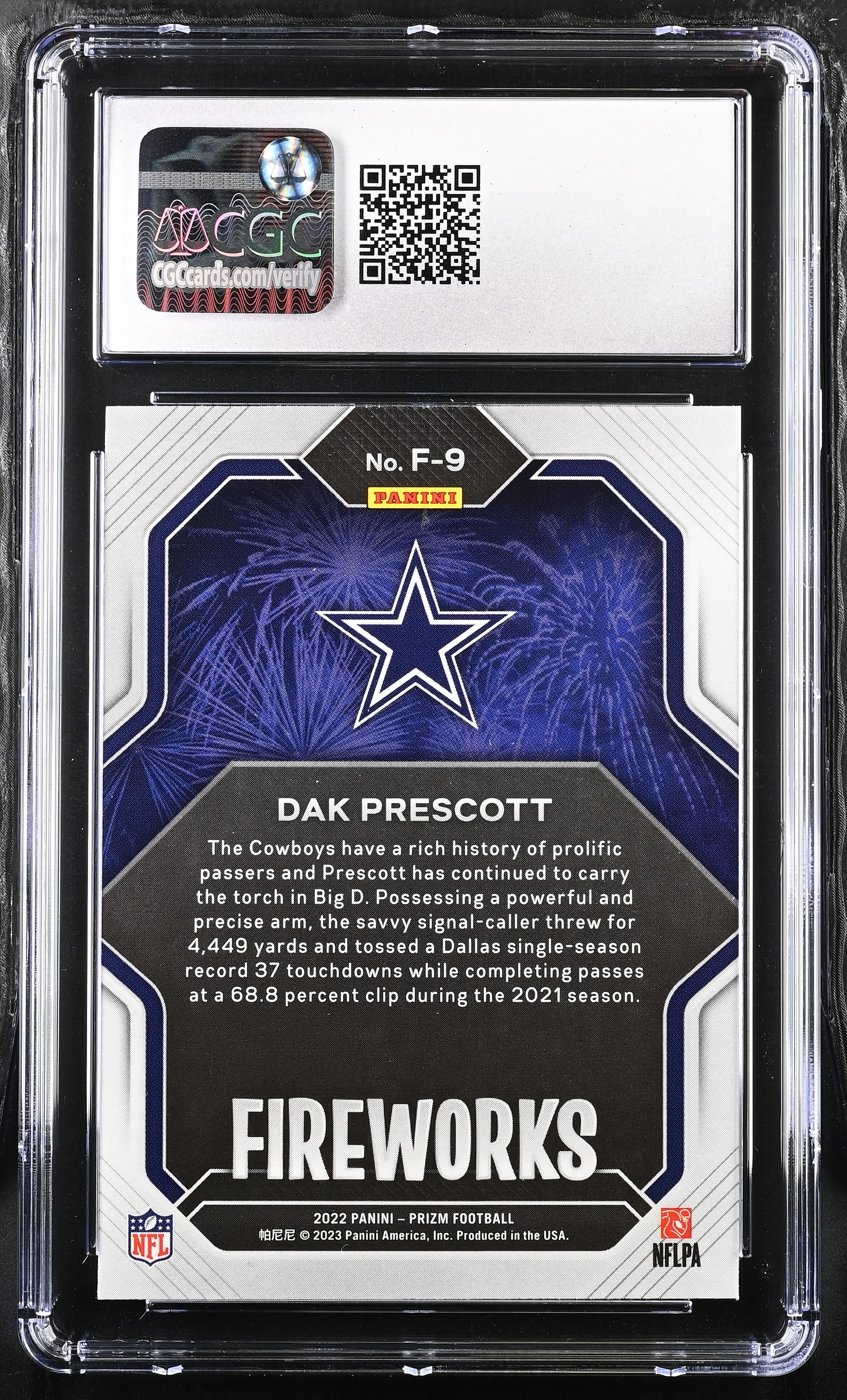 2022 Prizm Dak Prescott #F-9 Football CGC 9