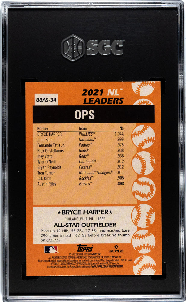 2023 Topps Bryce Harper #88AS-34 '88, A Baseball SGC 10