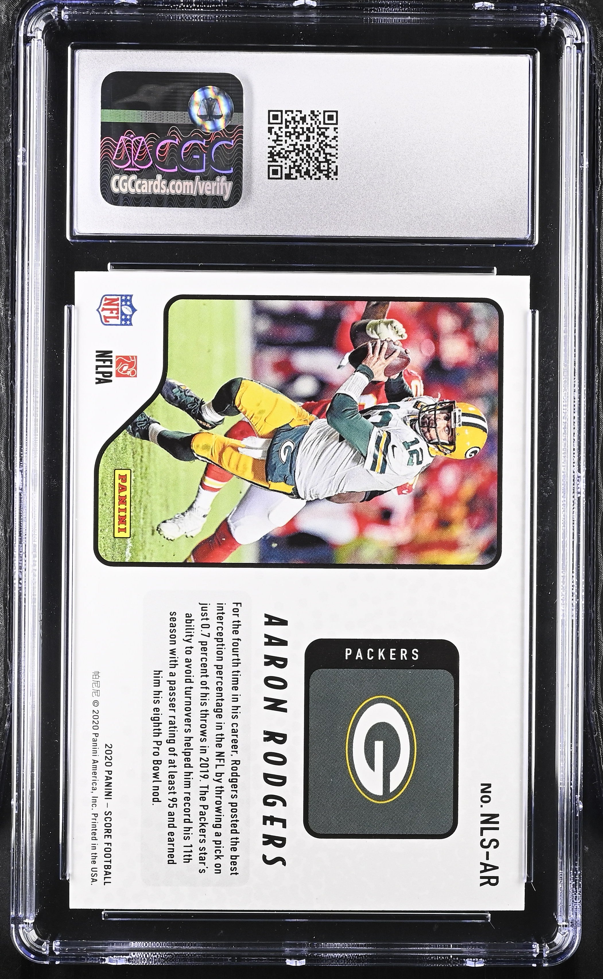 2020 Score Aaron Rodgers #NLS-AR Next Level Stats Football CGC 8.5