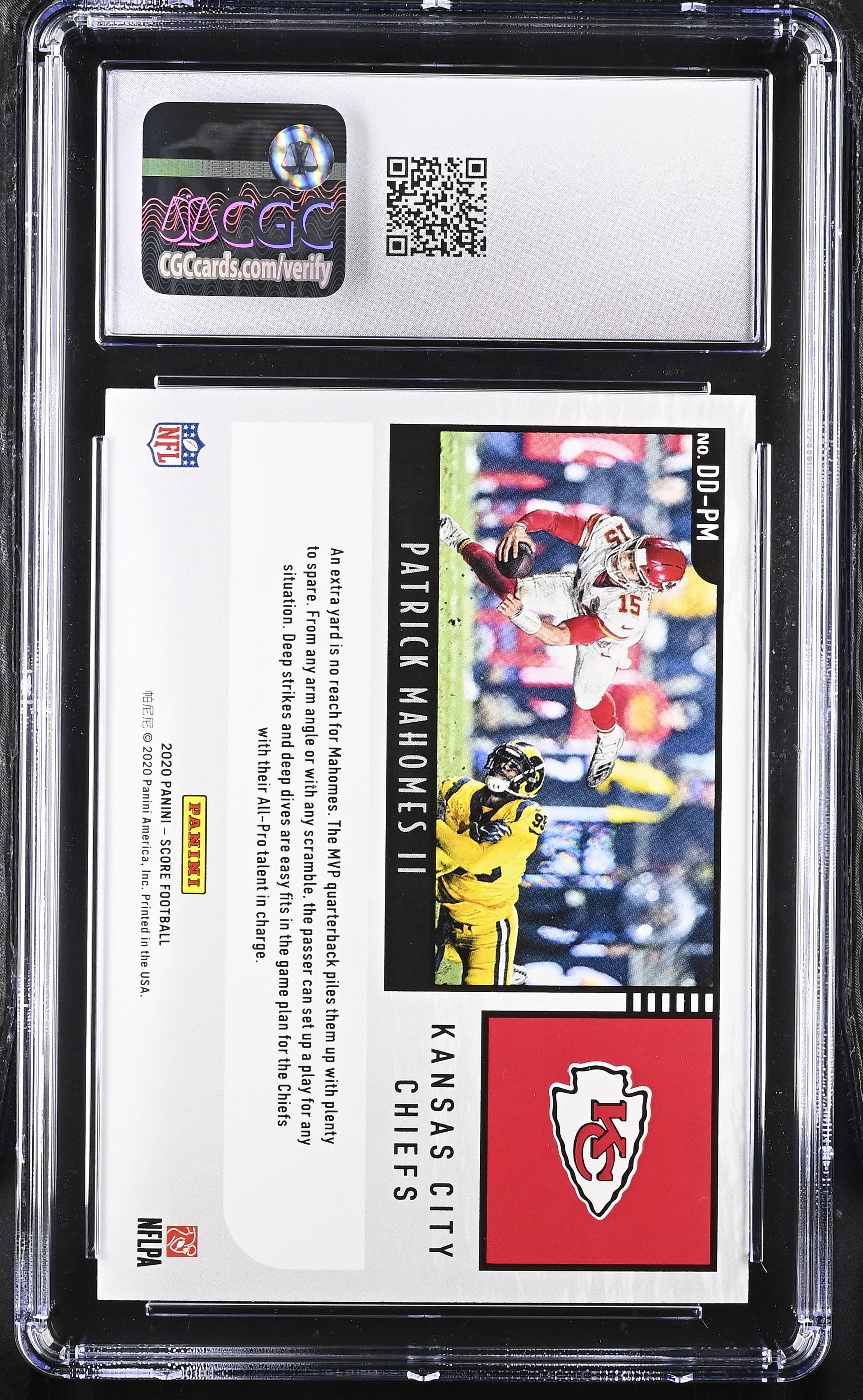 2020 Score Patrick Mahomes II #DD-PM Football CGC 10