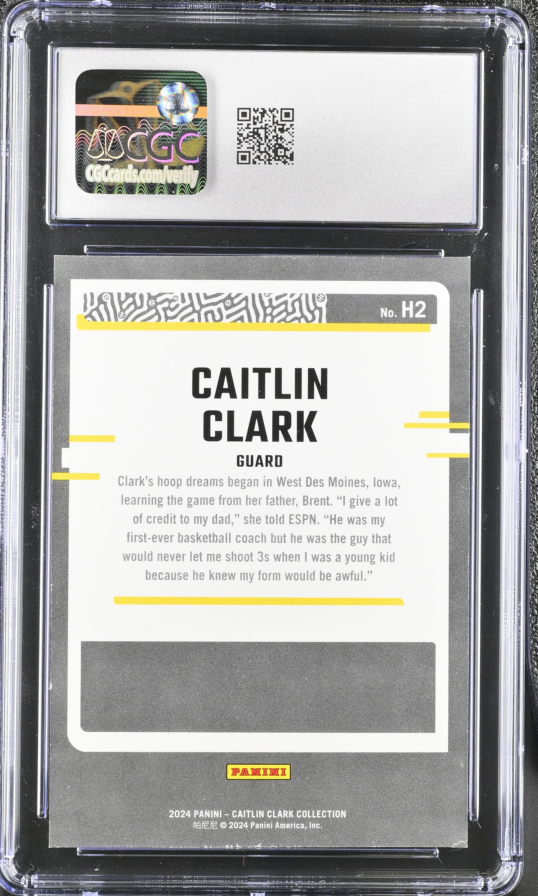 2024 Panini Caitlin Clark Collection Caitlin Clark #H2 Highlights CGC 8