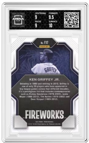2023 Panini Prizm Ken Griffey Jr #F17 Fireworks Baseball Arena Club 9.5