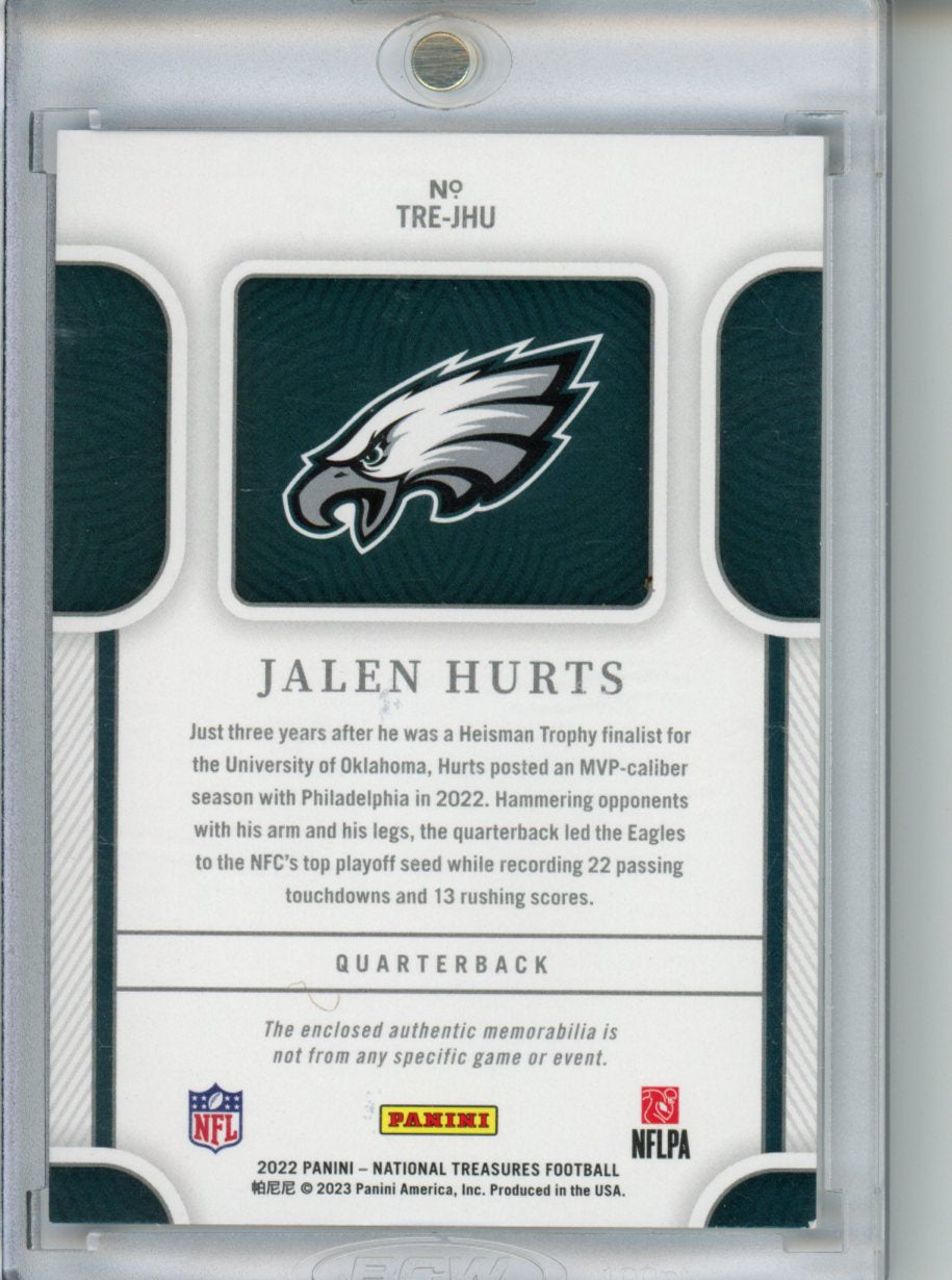 2022 Panini National Treasures Jalen Hurts #17/25 Patch