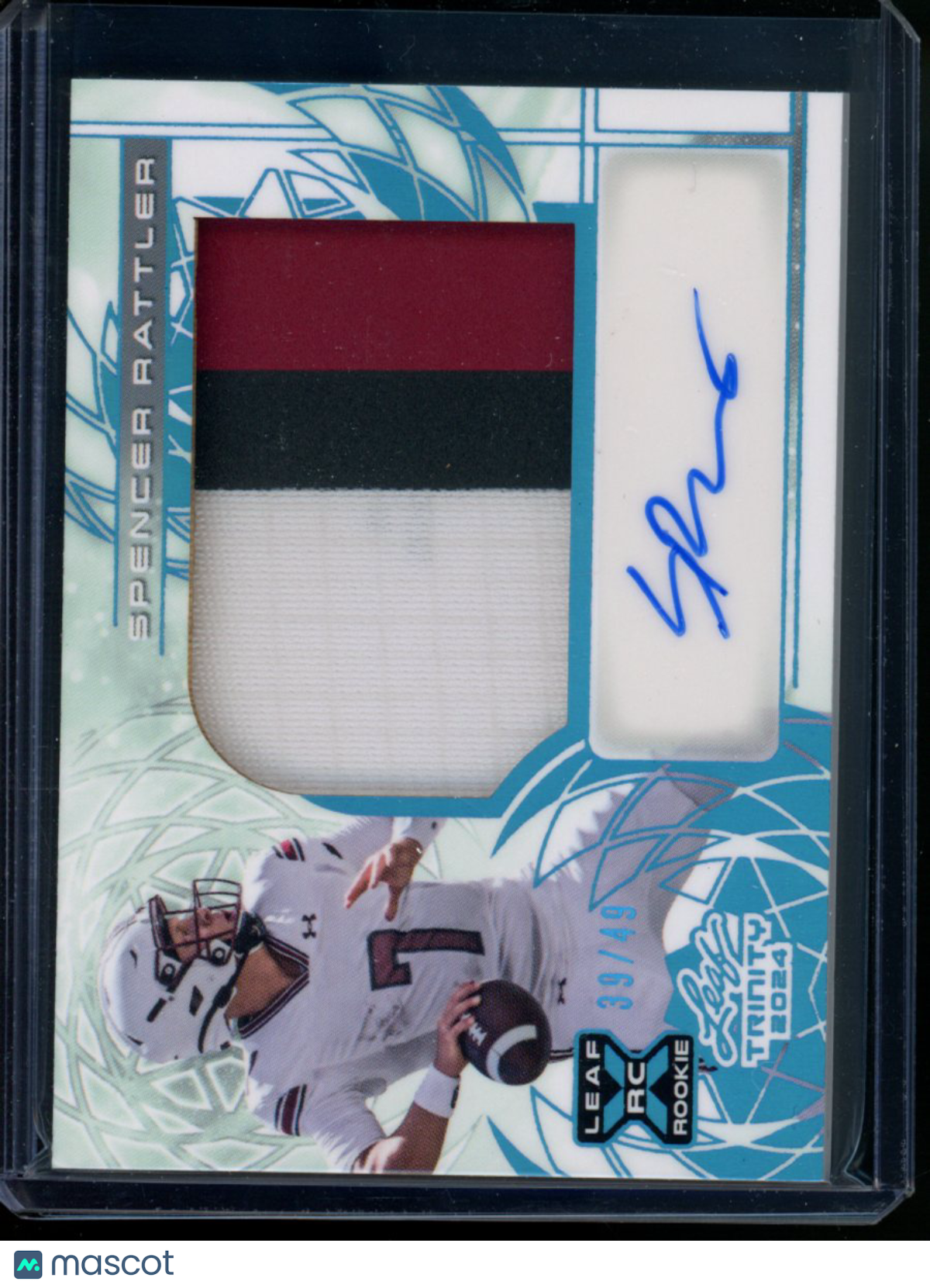 2024 Leaf Trinity Spencer Rattler #PA-SR1 Autograph Patch RC 39/49 Football