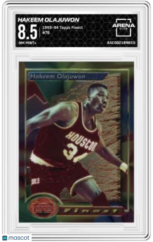 1993-94 Topps Finest Hakeem Olajuwon #76 Baketball Arena Club 8.5