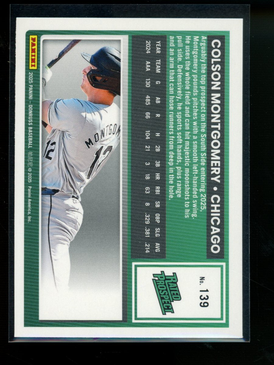 2025 Donruss Rated Prospect Colson Montgomery #139 Rockets Rated Prospect