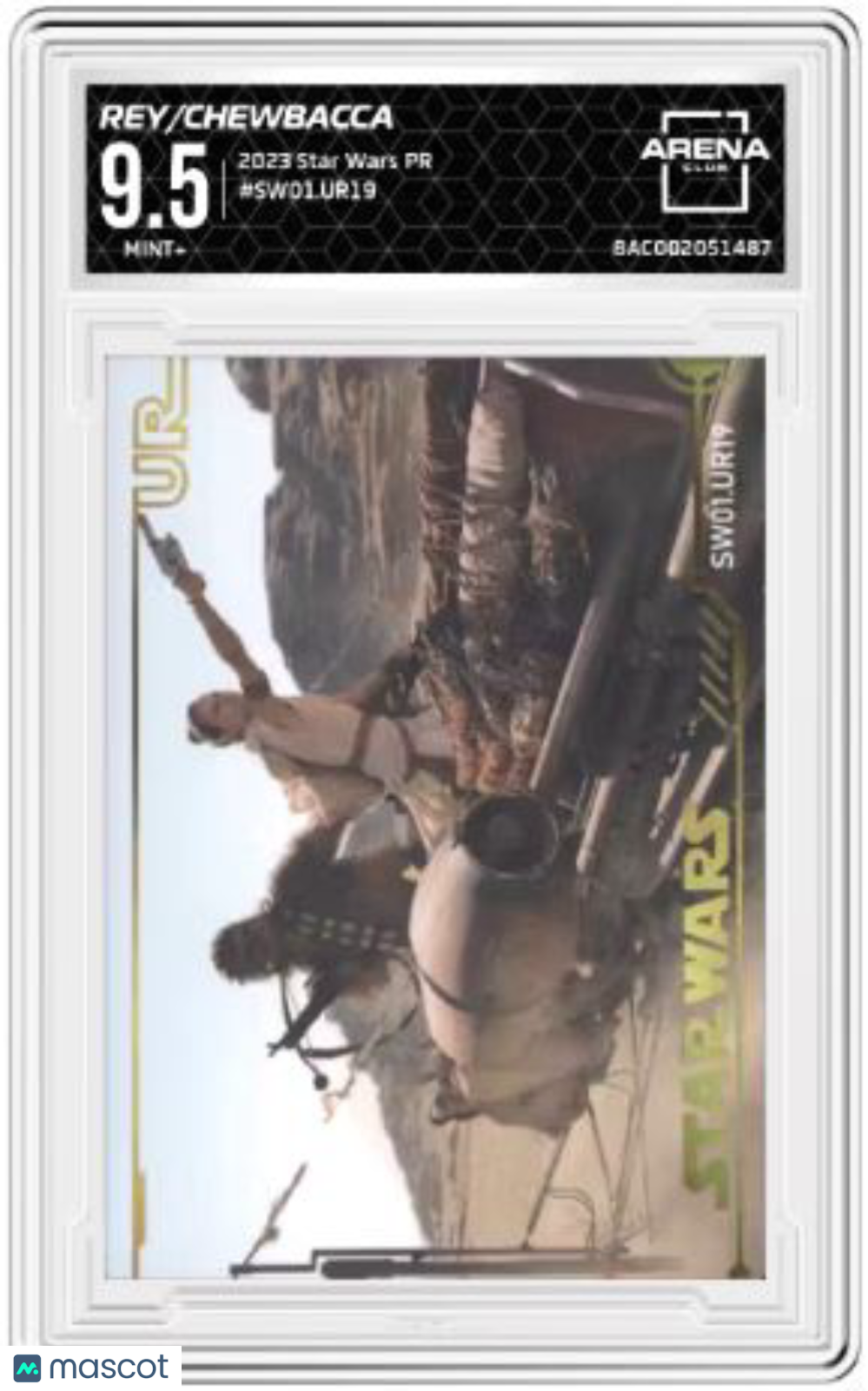 2023 Star Wars PR Rey Chewbacca #SW01-UR19 Arena Club 9.5
