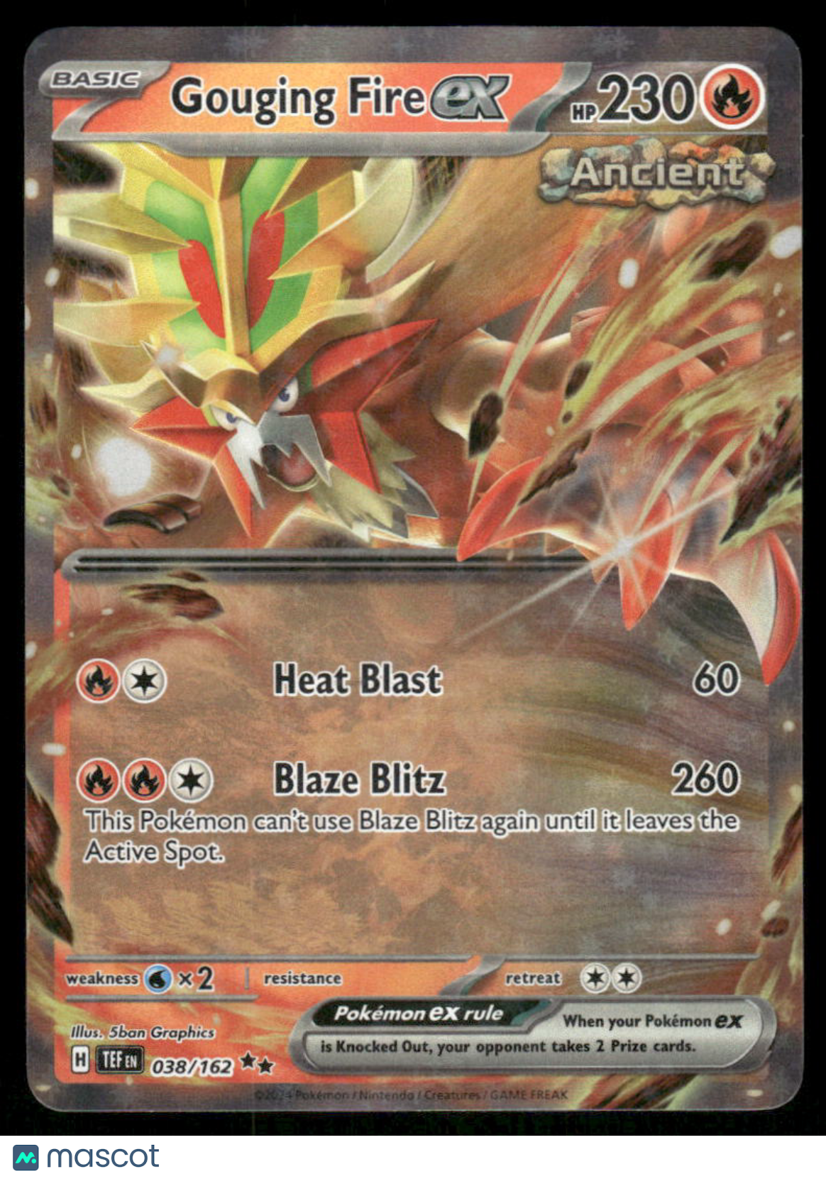 Pokemon Gouging Fire #038/162 Sv05: Temporal Forces