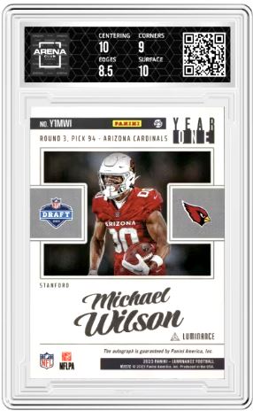 2023 Panini Luminance Michael Wilson #Y1MWI Year One Signature RPS Auto AC 9