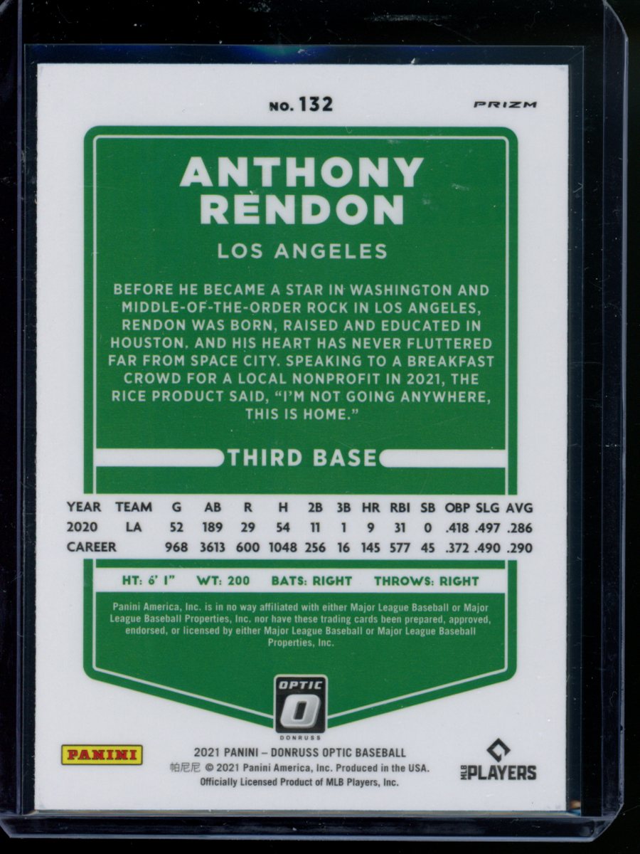 2021 Panini Donruss Optic Anthony Rendon #132 Carolina Blue Baseball
