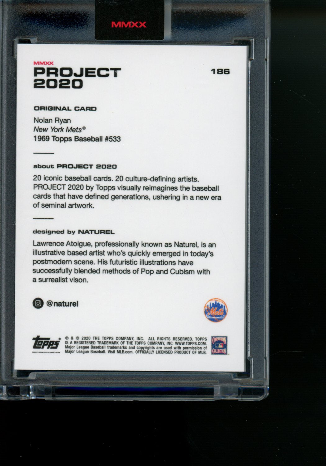 2020 Topps Project 2020 Nolan Ryan #186 Baseball