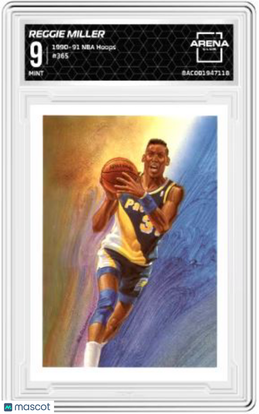 1990-91 NBA Hoops Reggie Miller #365 Basketball Arena Club 9
