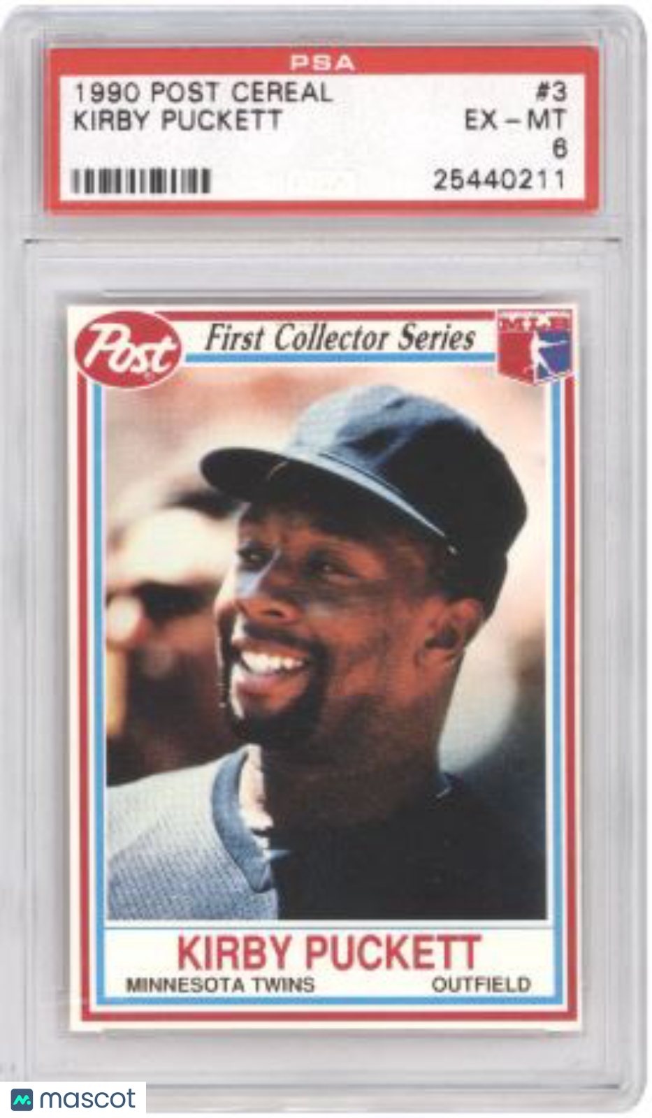 1990 Post Cereal Kirby Puckett #3 Baseball PSA 6