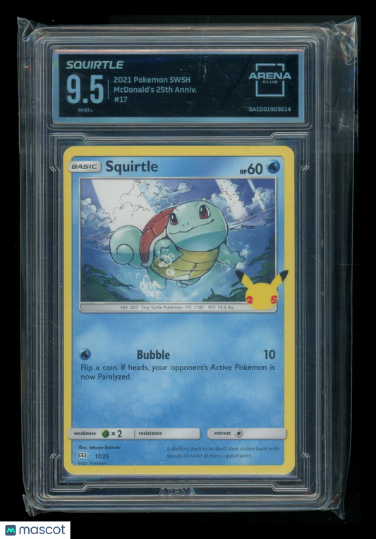 Squirtle #17/25 Arena Club 9.5 2021 Pokemon SWSH McDonald's 25th Anniversary