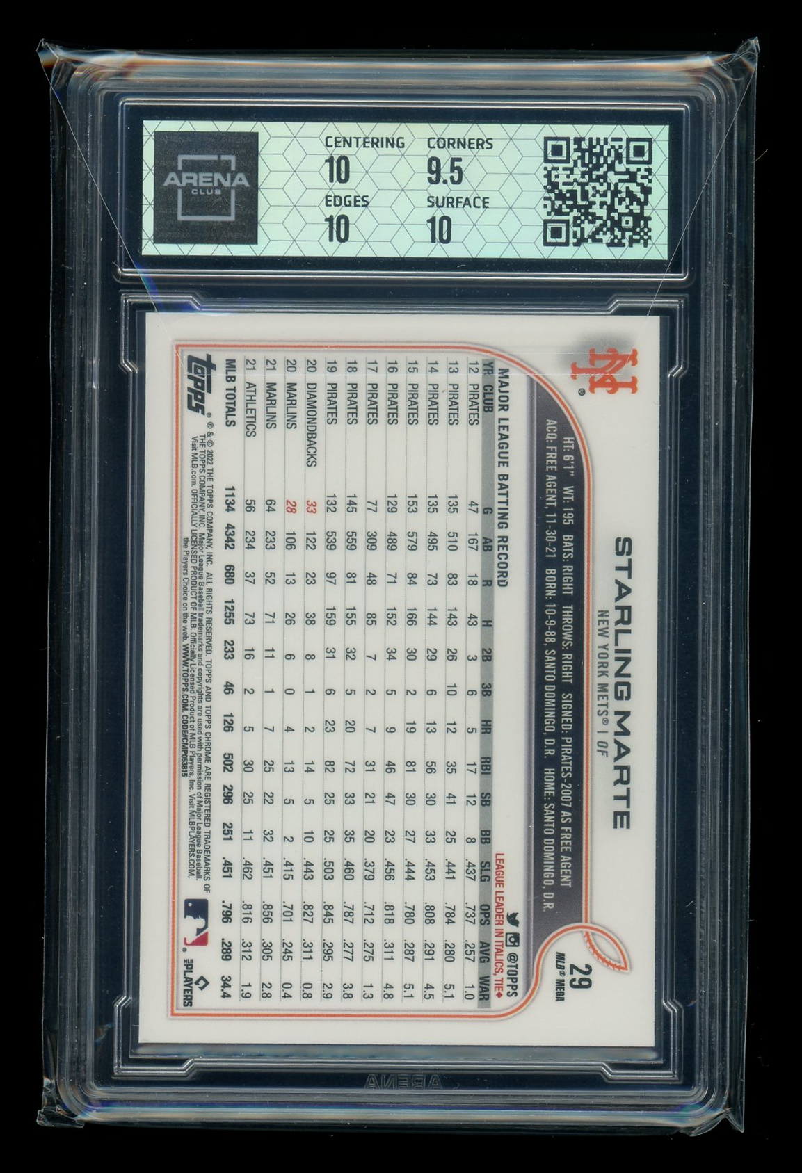 2022 Topps Chrome Starling Marte #29 Logofractor Baseball Arena Club 10