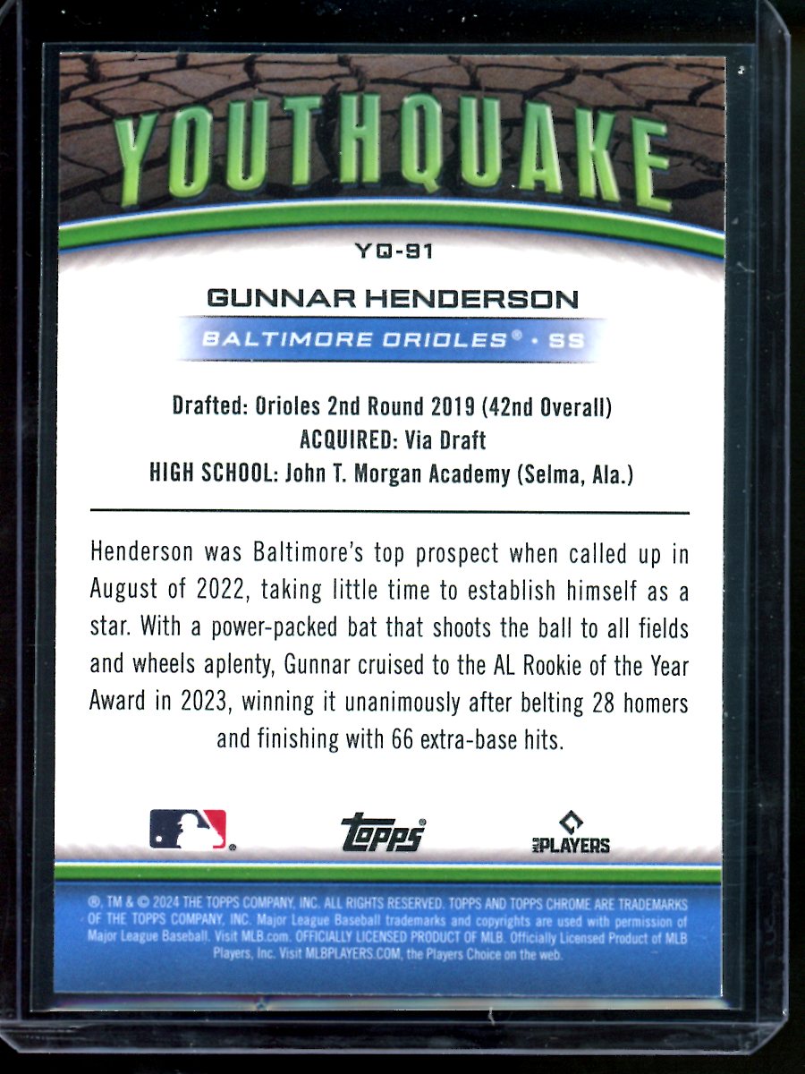 2024 Topps Gunnar Henderson #YG-91 Youthquake Baseball