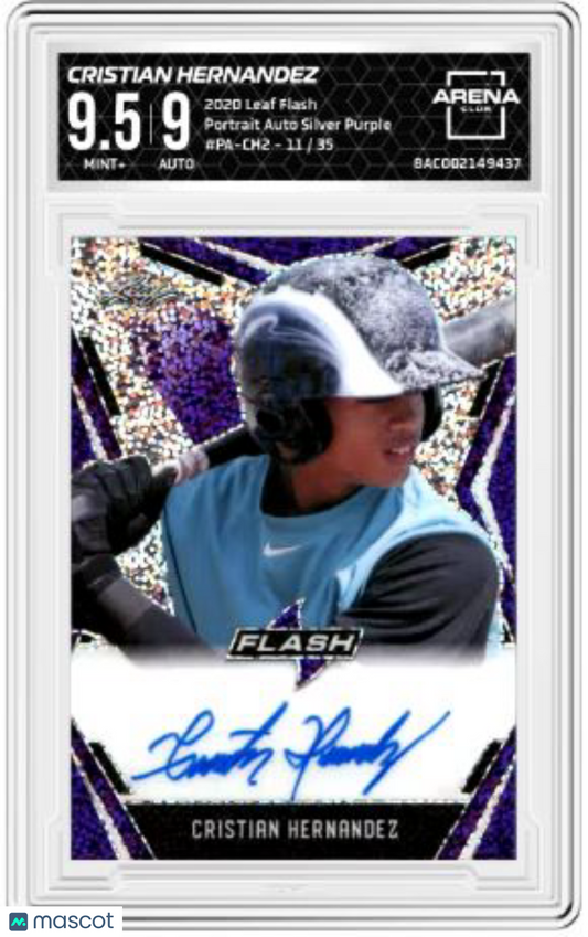 2020 Leaf  Cristian Hernandez #PA-CH2 Portrait Auto Silver Purple 11/35 AC 9.5