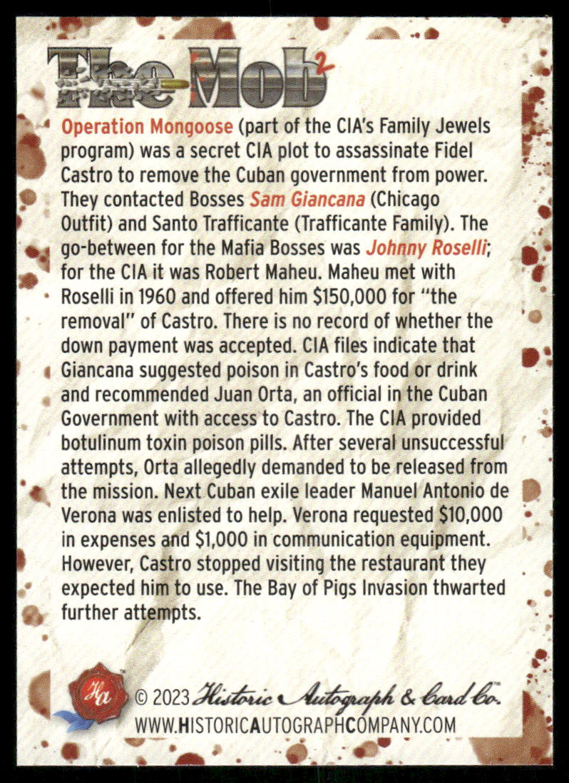 2023 Historic Autograph Company The Mob Operation Mongoose #159