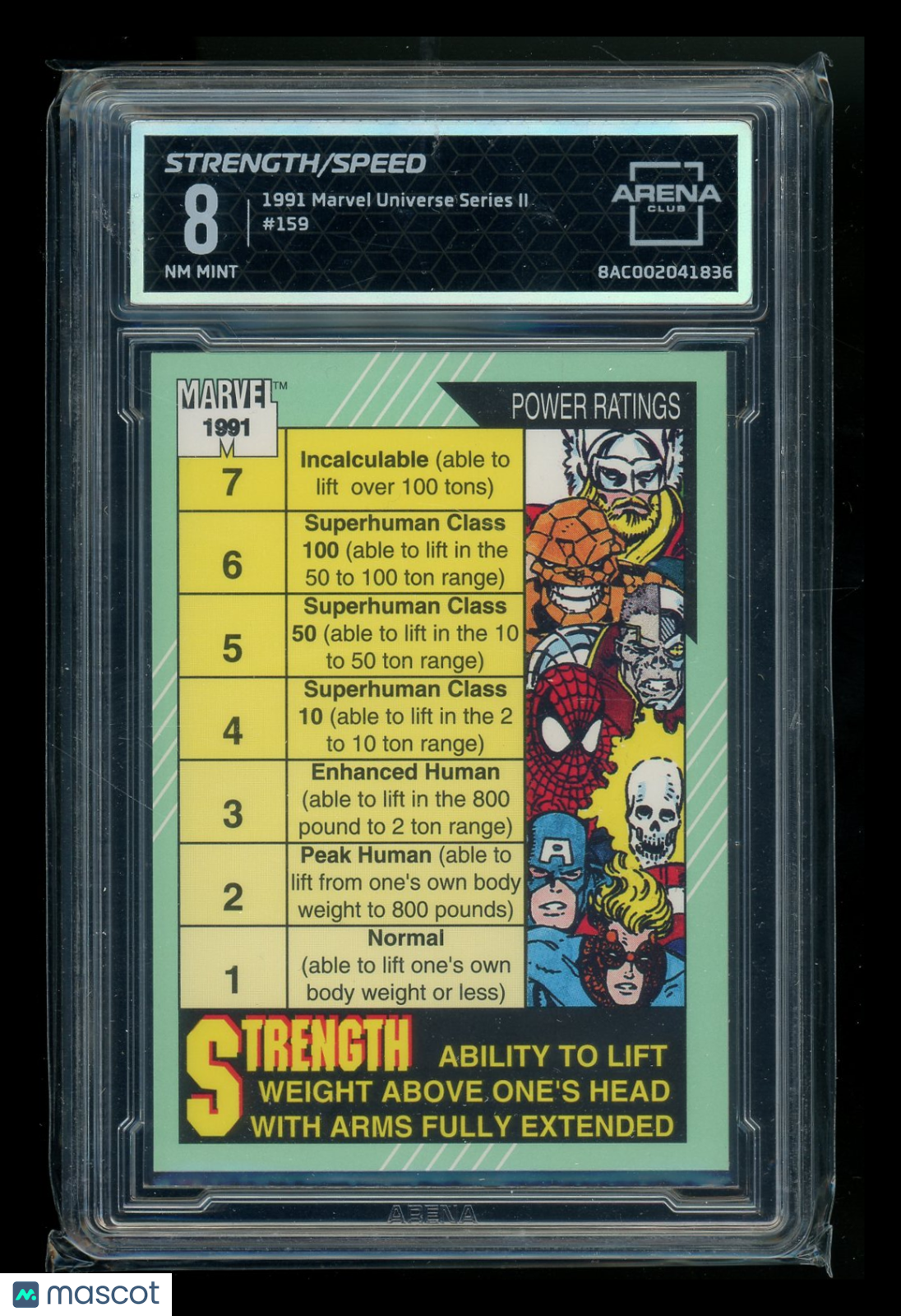 1991 Impel Marvel Universe Series II #159 Arena Club 8