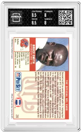 1989 Pro Set Bruce Smith #28 Football Arena Club 8.5